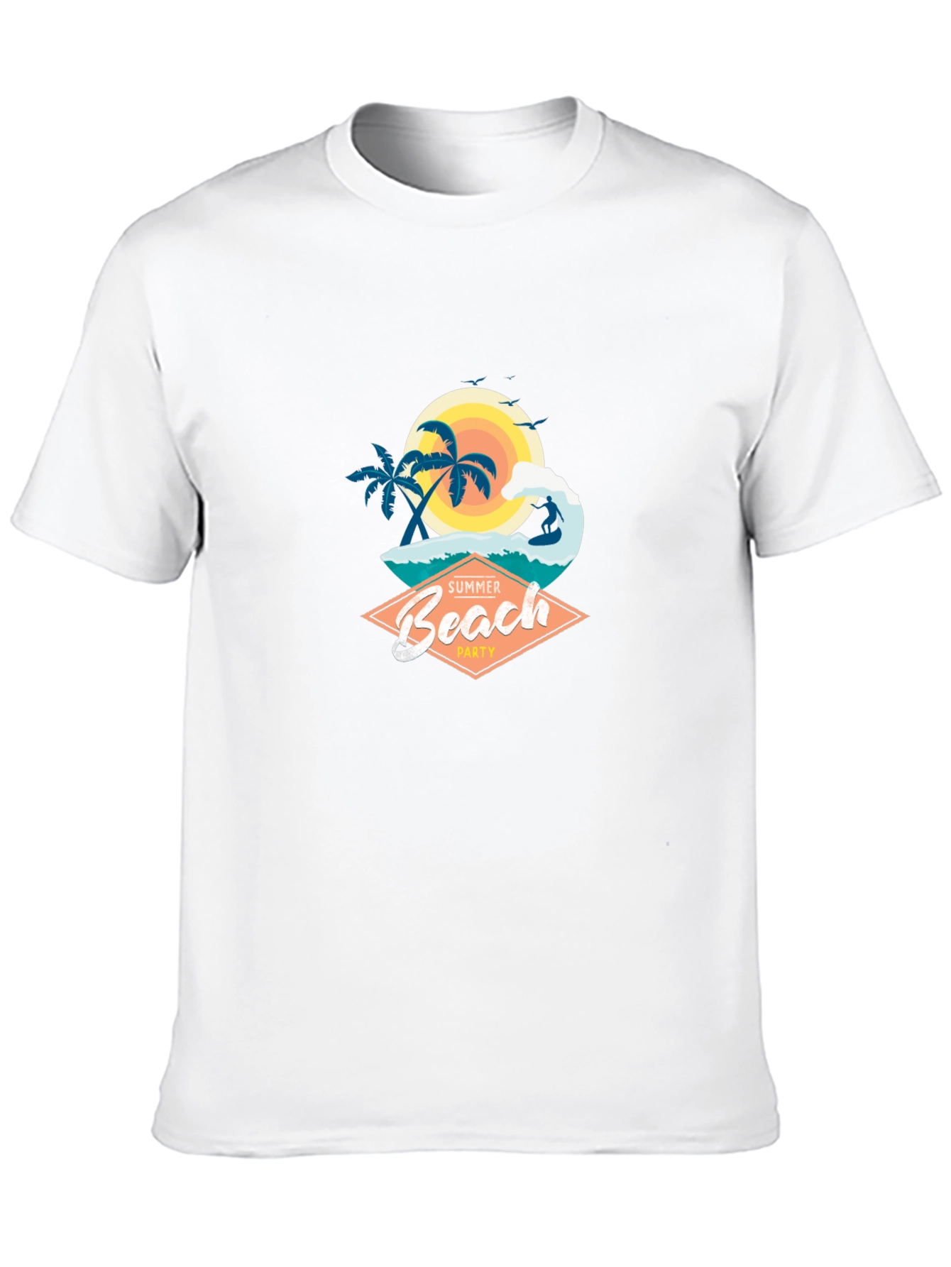 Summer Beach Party Graphic T-Shirt - Black