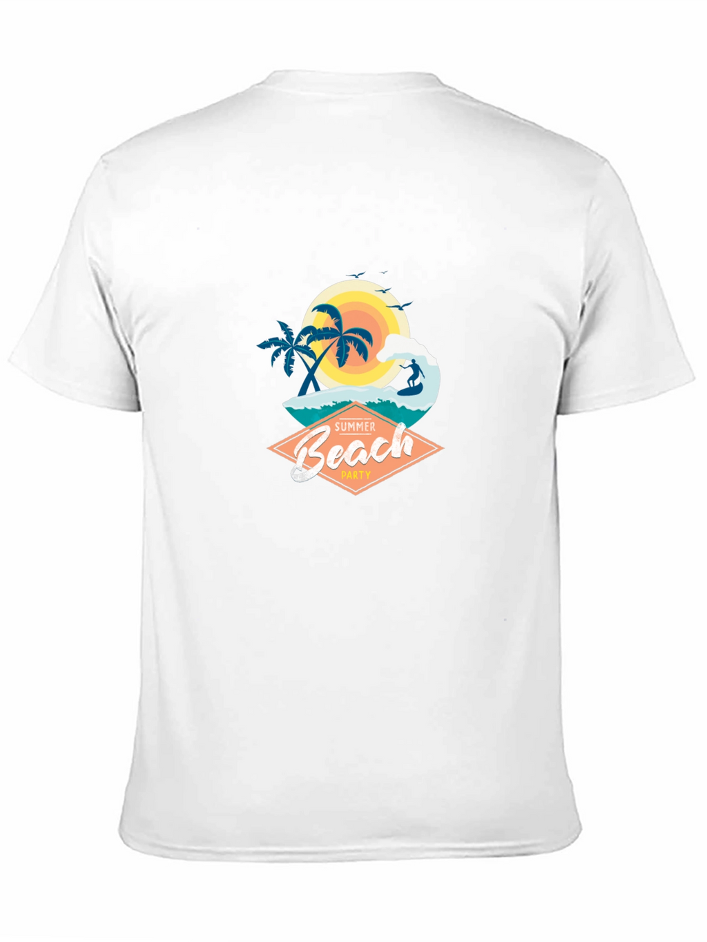 Summer Beach Party Graphic T-Shirt - Black