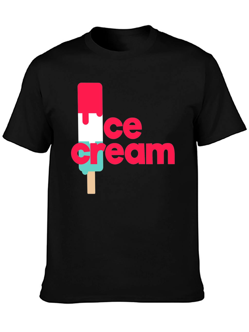 Ice Cream Graphic Black T-Shirt