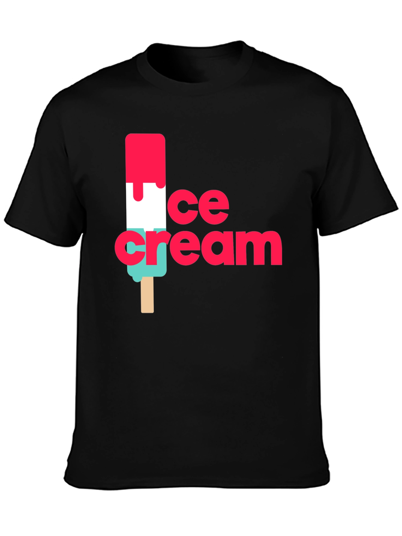 Ice Cream Graphic Black T-Shirt