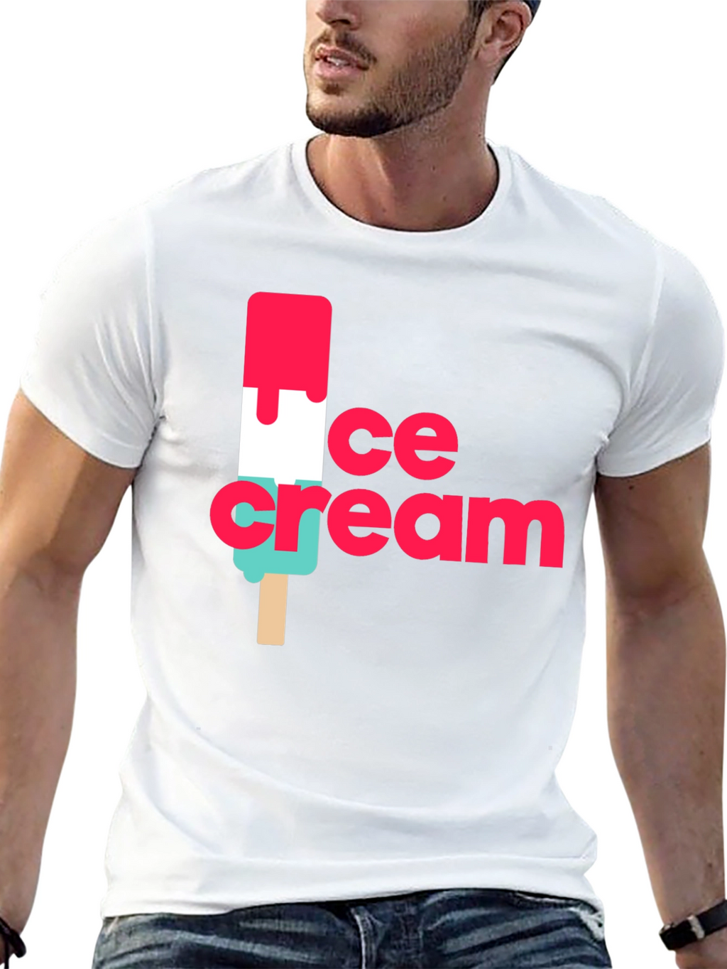 Ice Cream Graphic Black T-Shirt