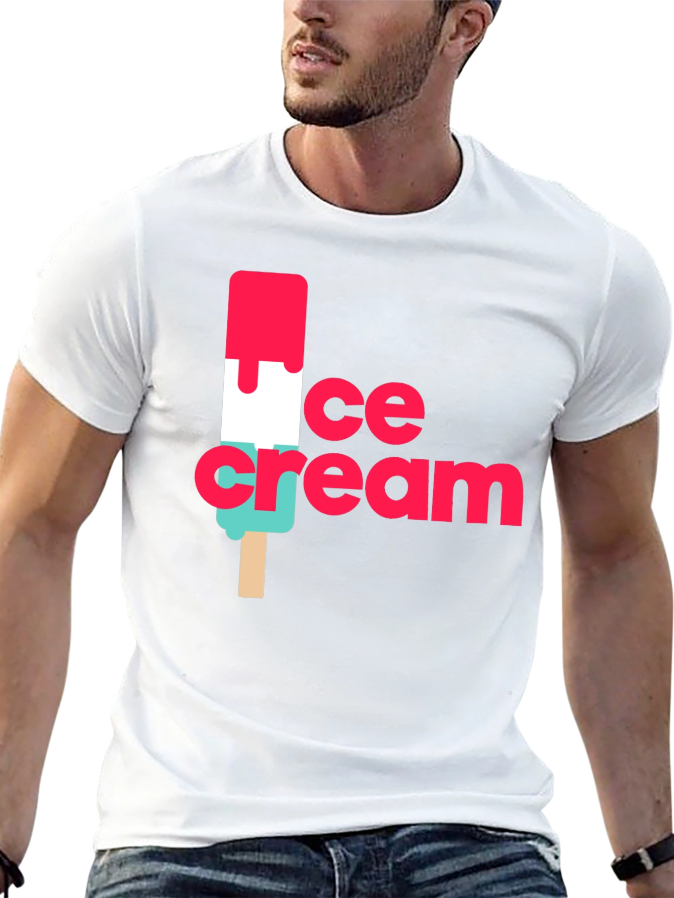 Ice Cream Graphic Black T-Shirt