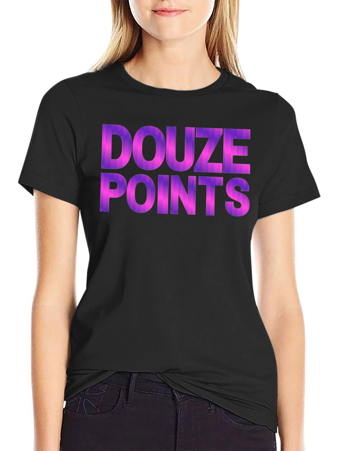 Douze Points Graphic Tee - Black Cotton Blend Shirt