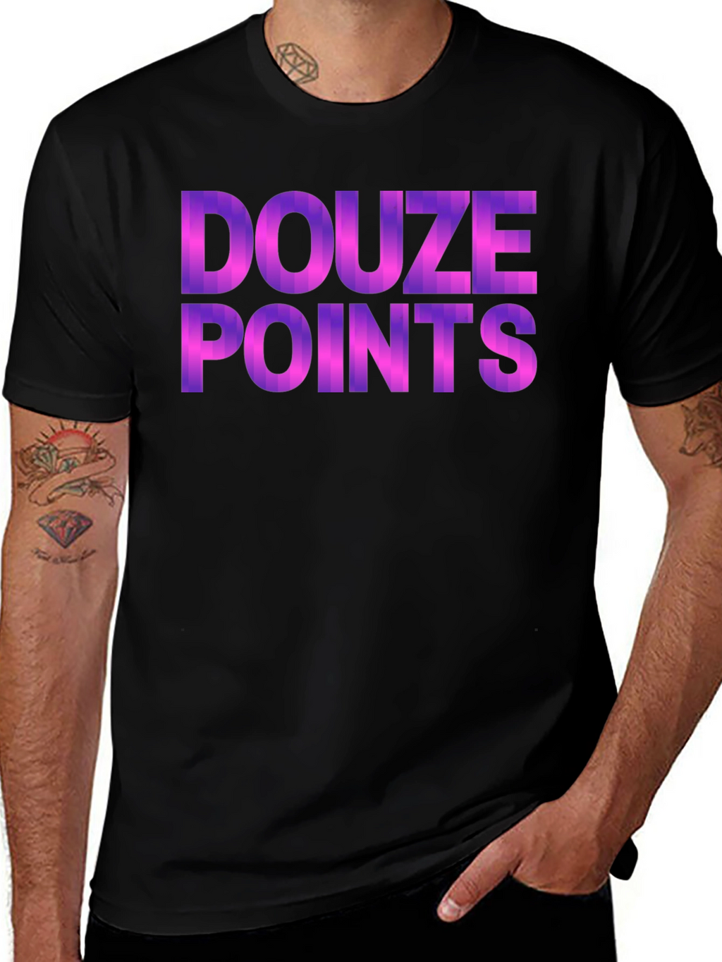 Douze Points Graphic Tee - Black Cotton Blend Shirt