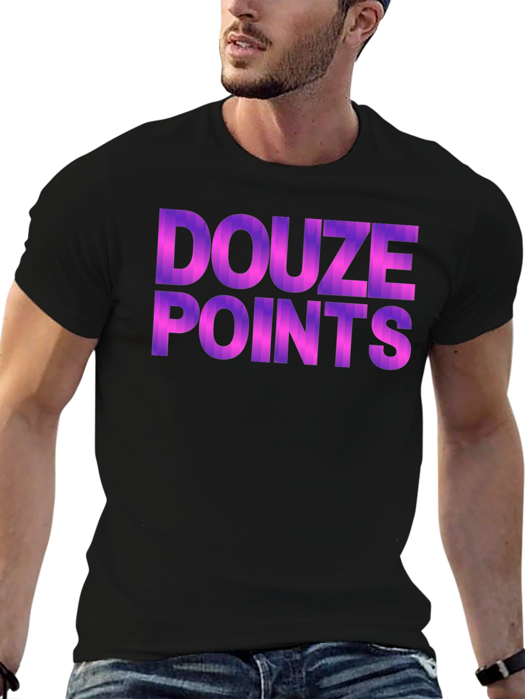 Douze Points Graphic Tee - Black Cotton Blend Shirt