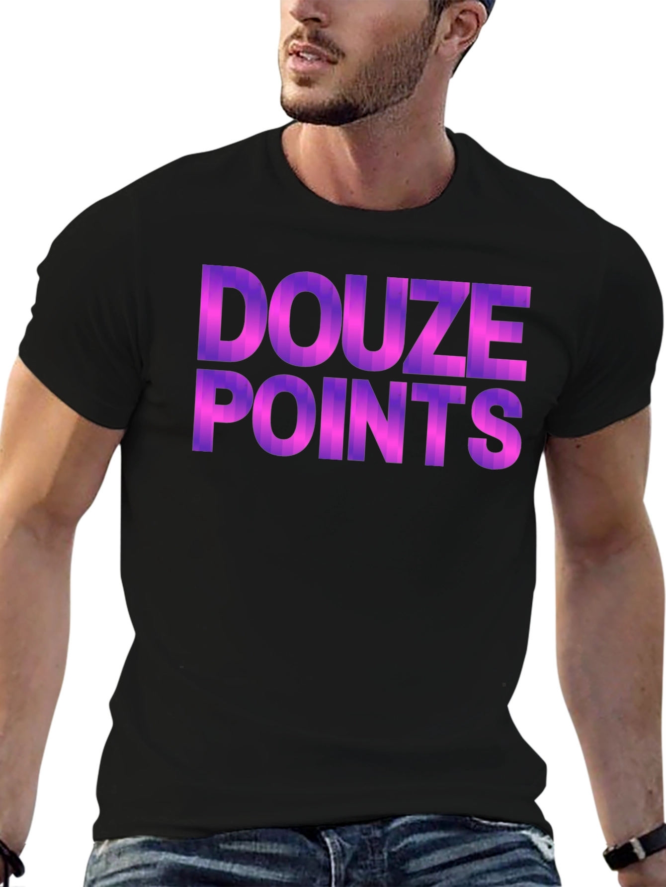 Douze Points Graphic Tee - Black Cotton Blend Shirt