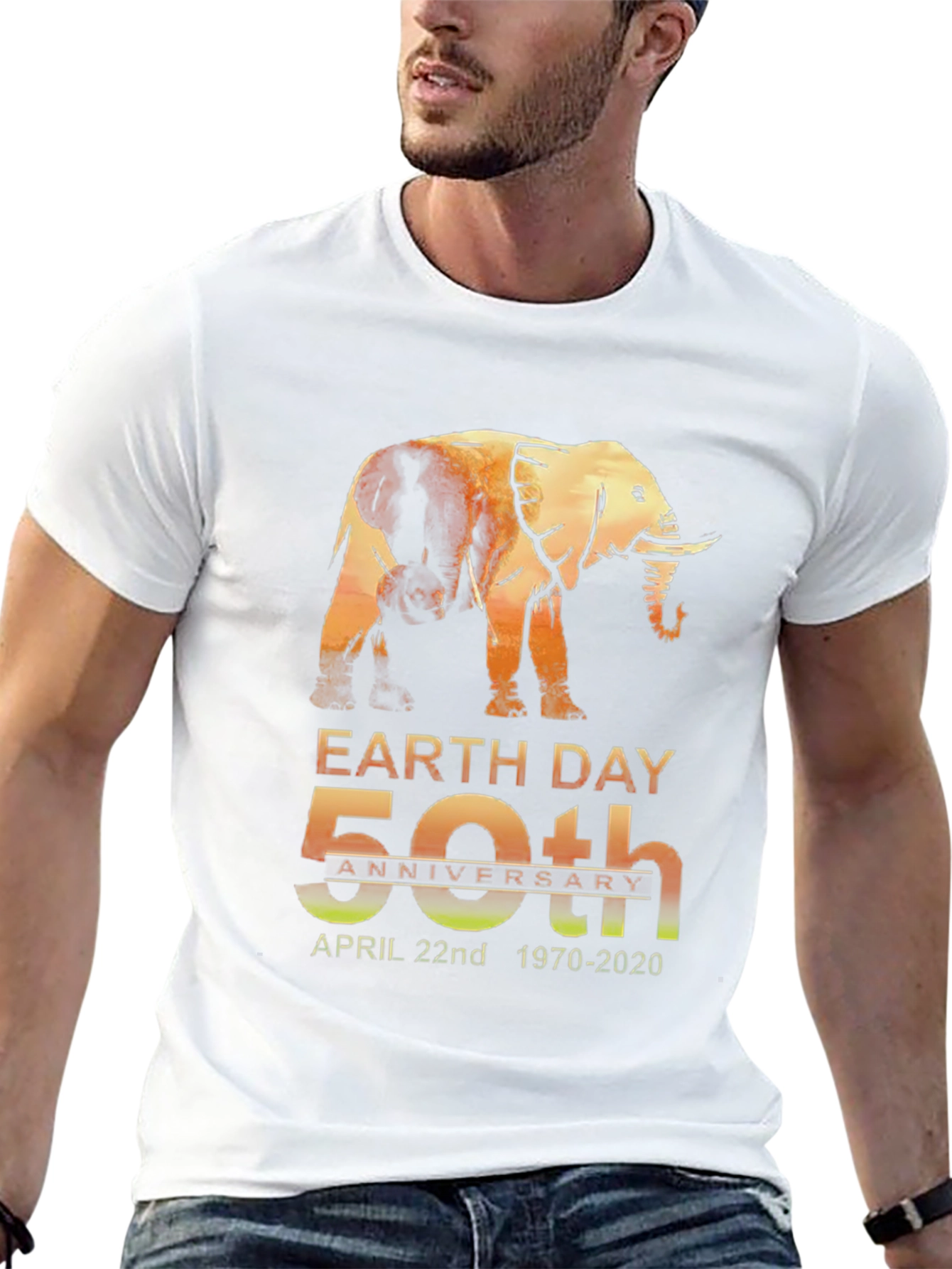 Earth Day 50th Anniversary Elephant Graphic T-Shirt