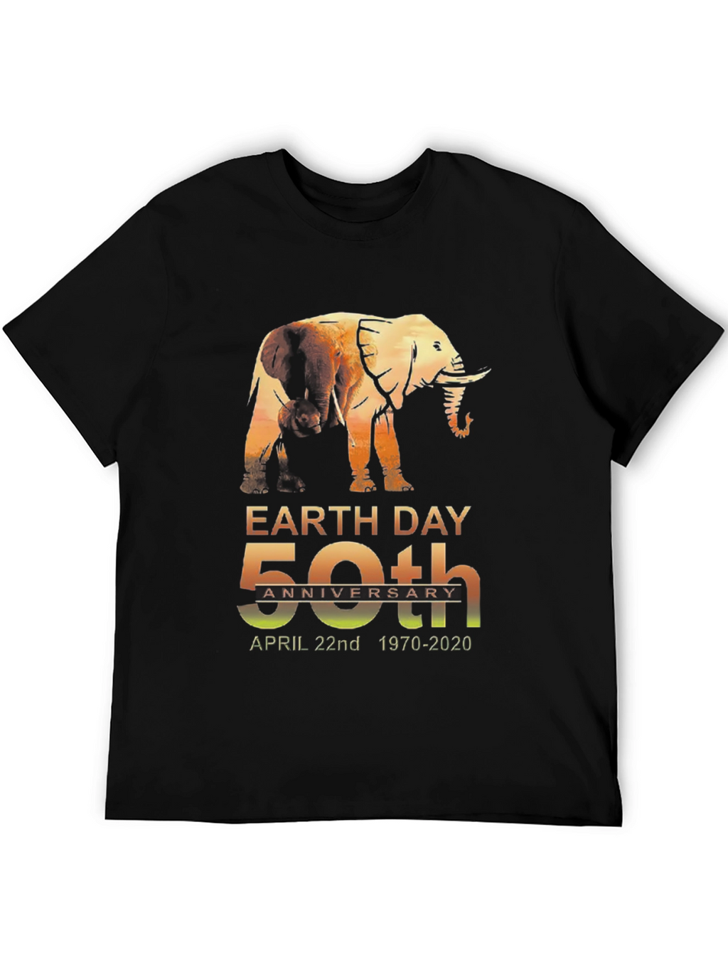 Earth Day 50th Anniversary Elephant Graphic T-Shirt