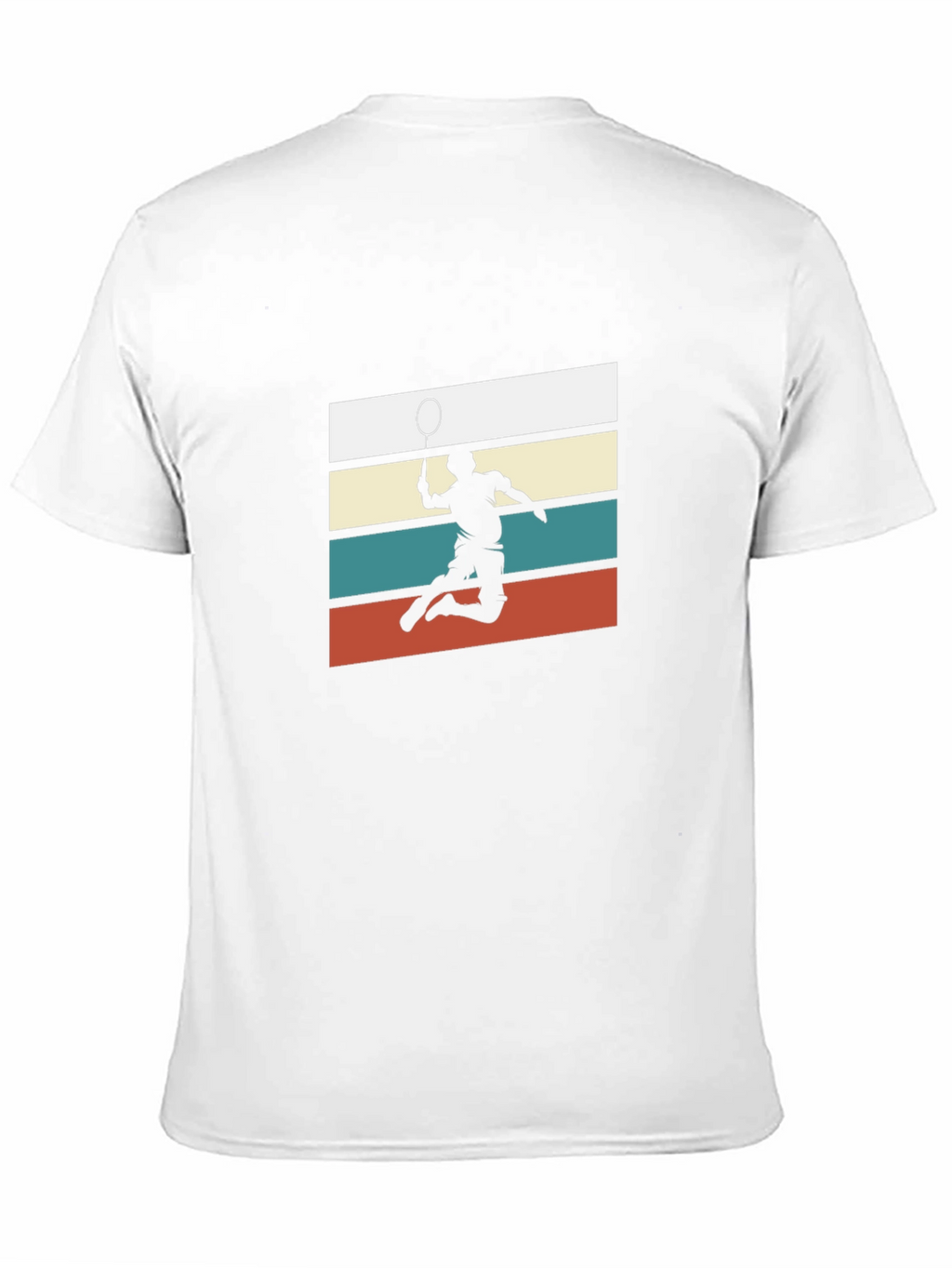 Retro Badminton Player Graphic Tee - Black