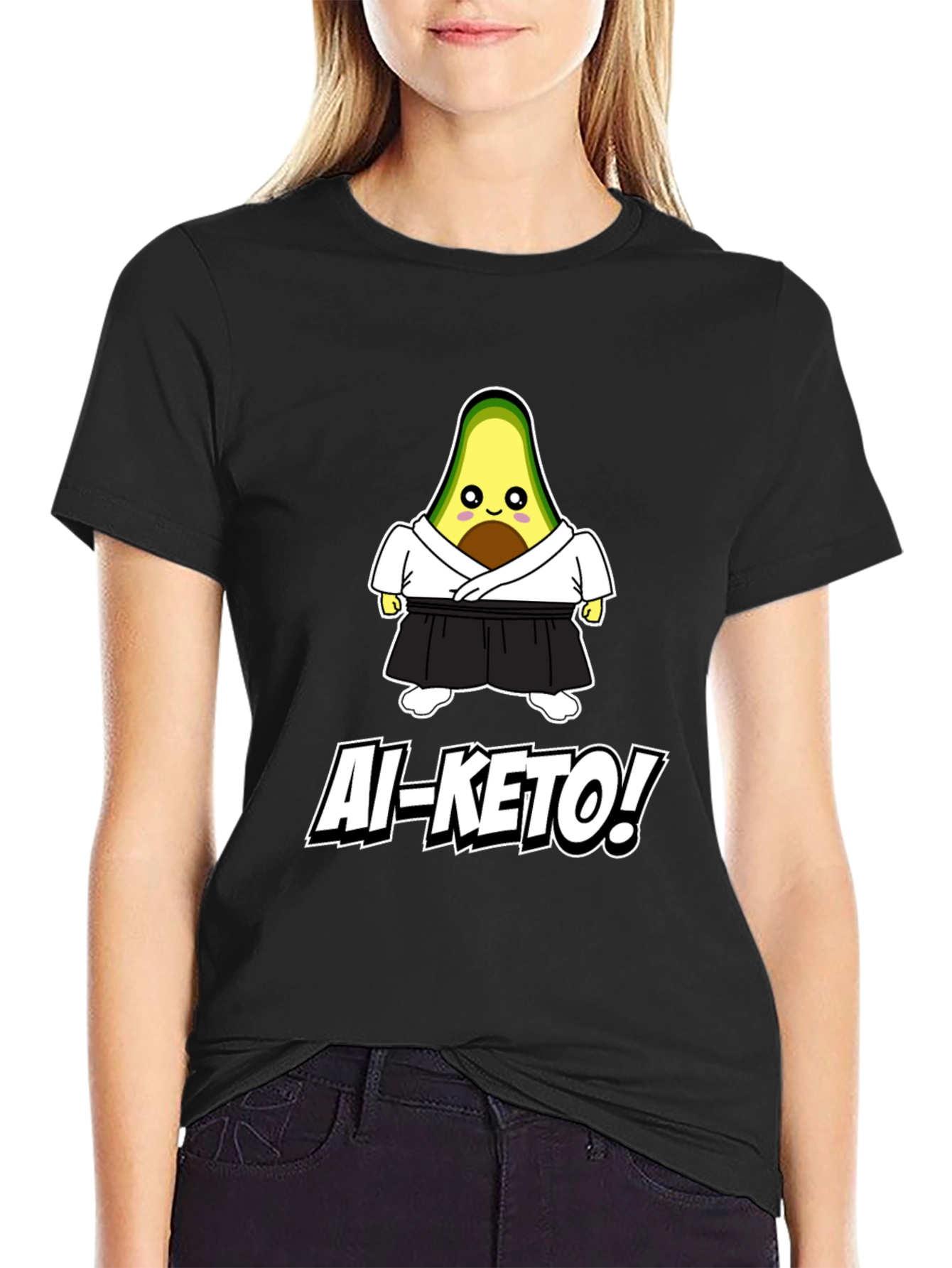 Ai-Keto Avocado Martial Arts Black T-Shirt