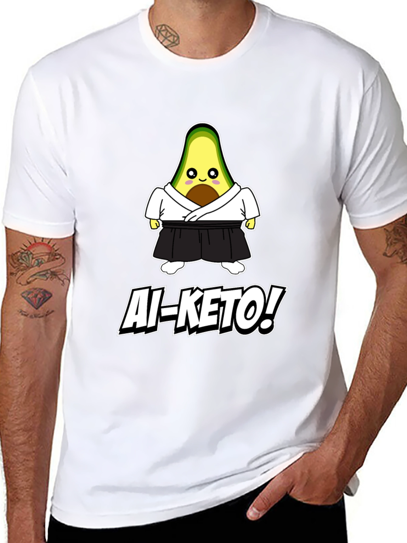 Ai-Keto Avocado Martial Arts Black T-Shirt