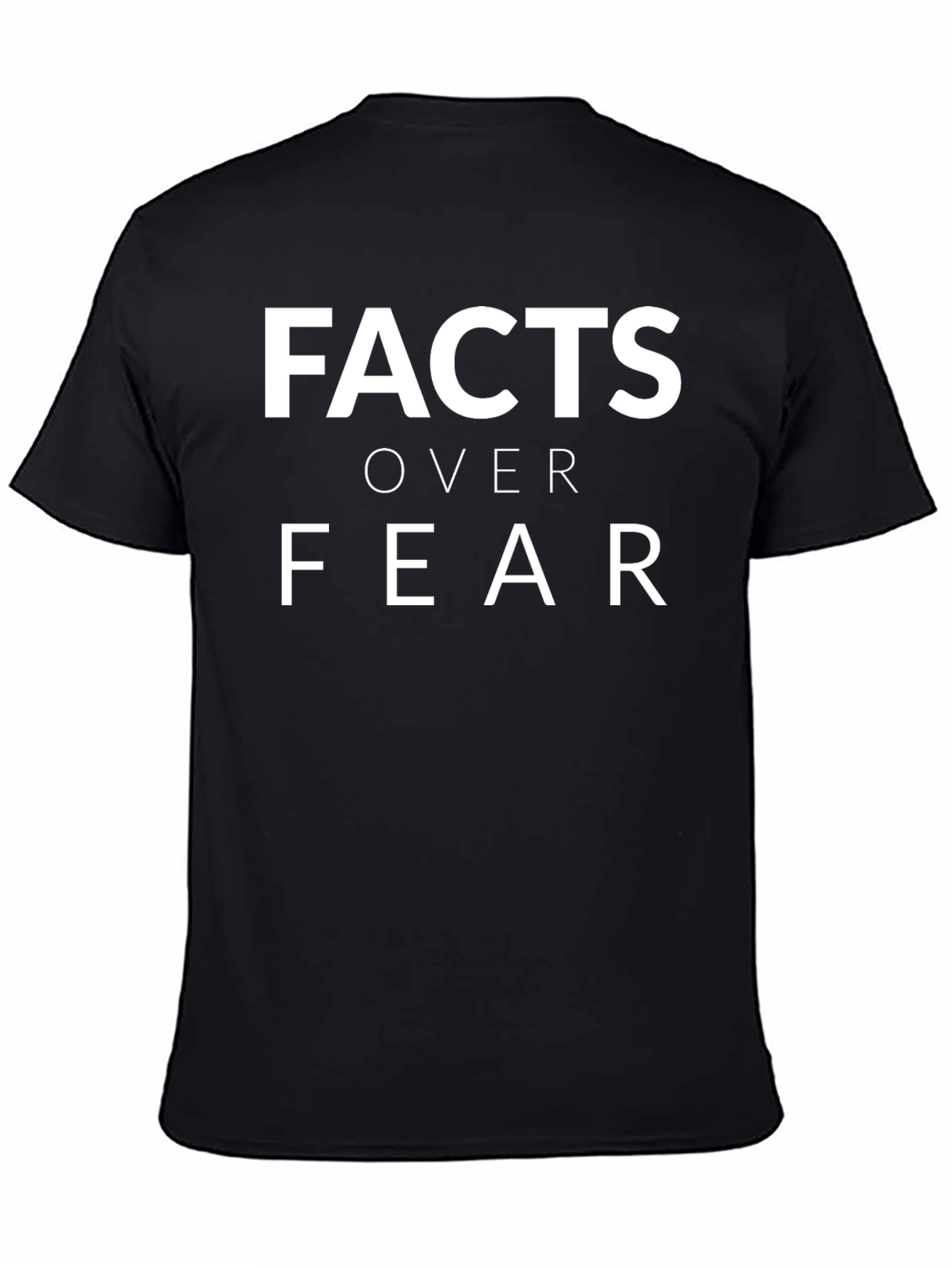 Facts Over Fear Graphic Tee - Black Cotton T-Shirt