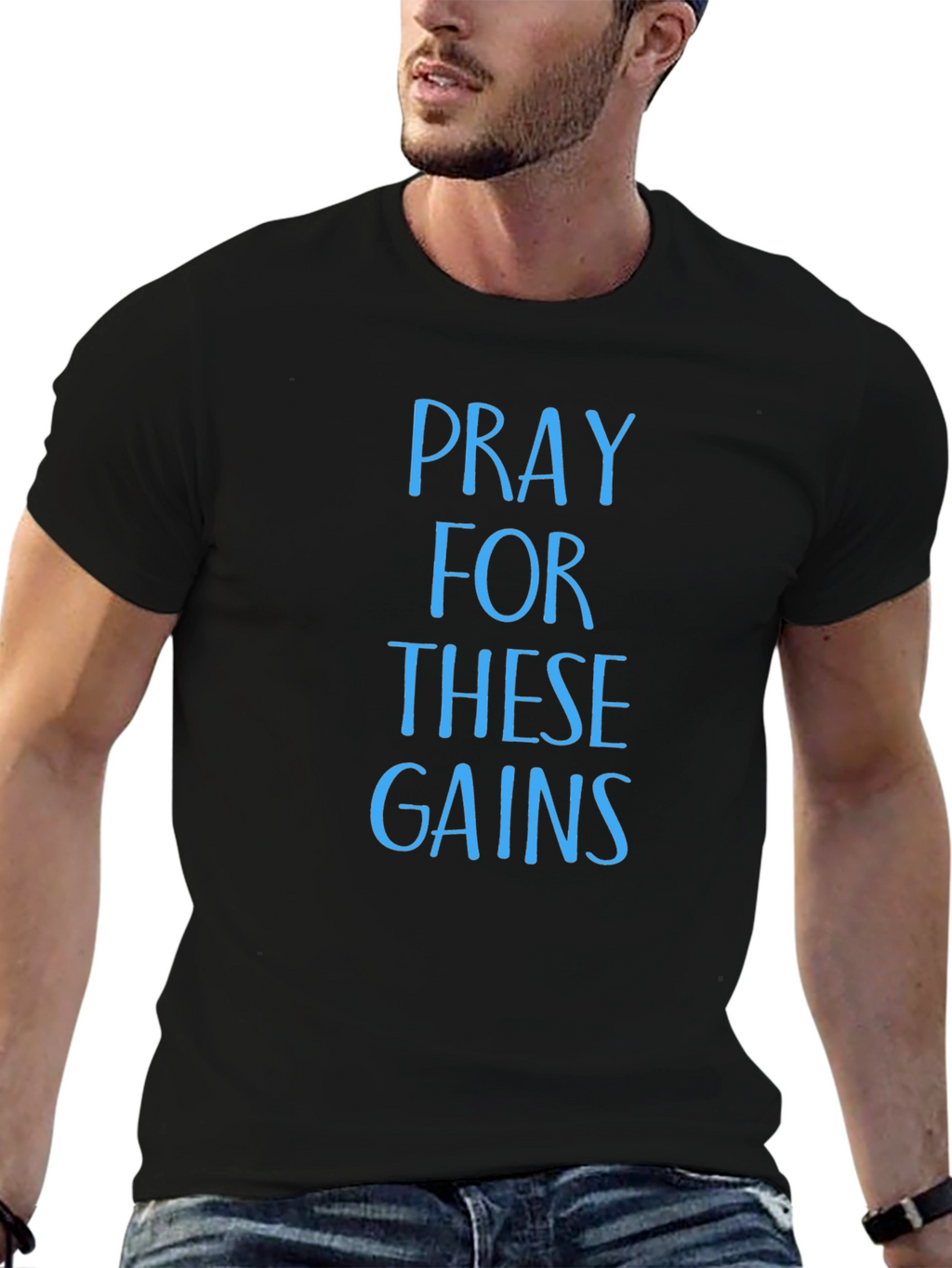Pray For These Gains T-Shirt - Black