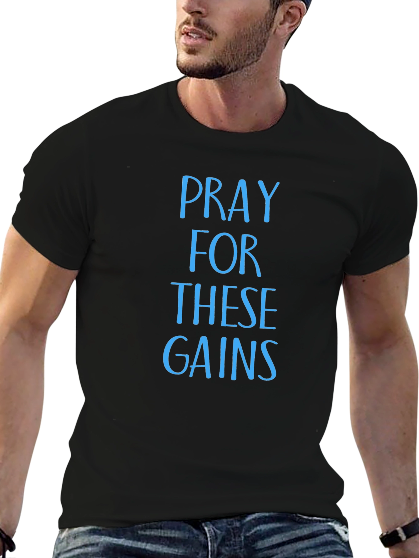 Pray For These Gains T-Shirt - Black