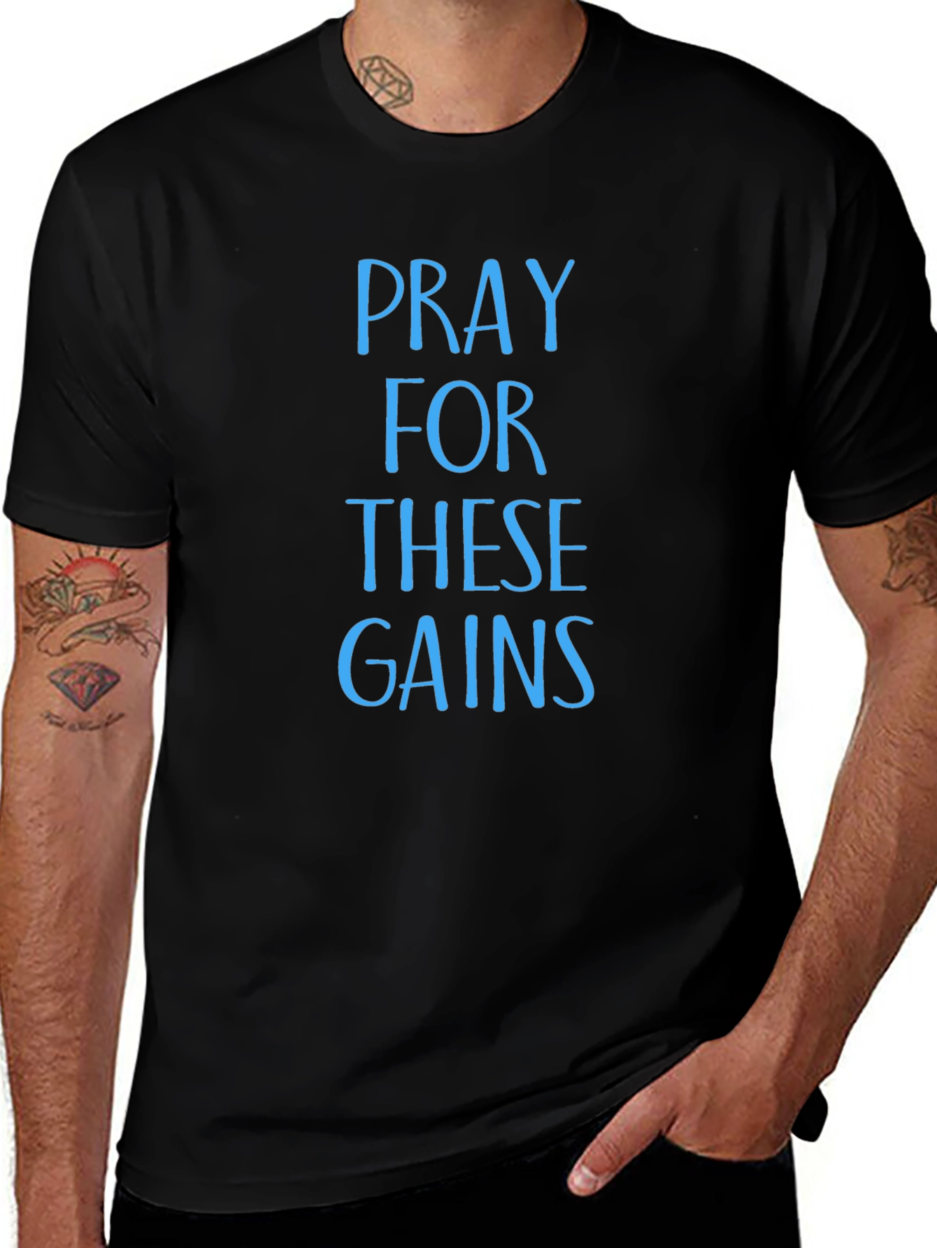 Pray For These Gains T-Shirt - Black