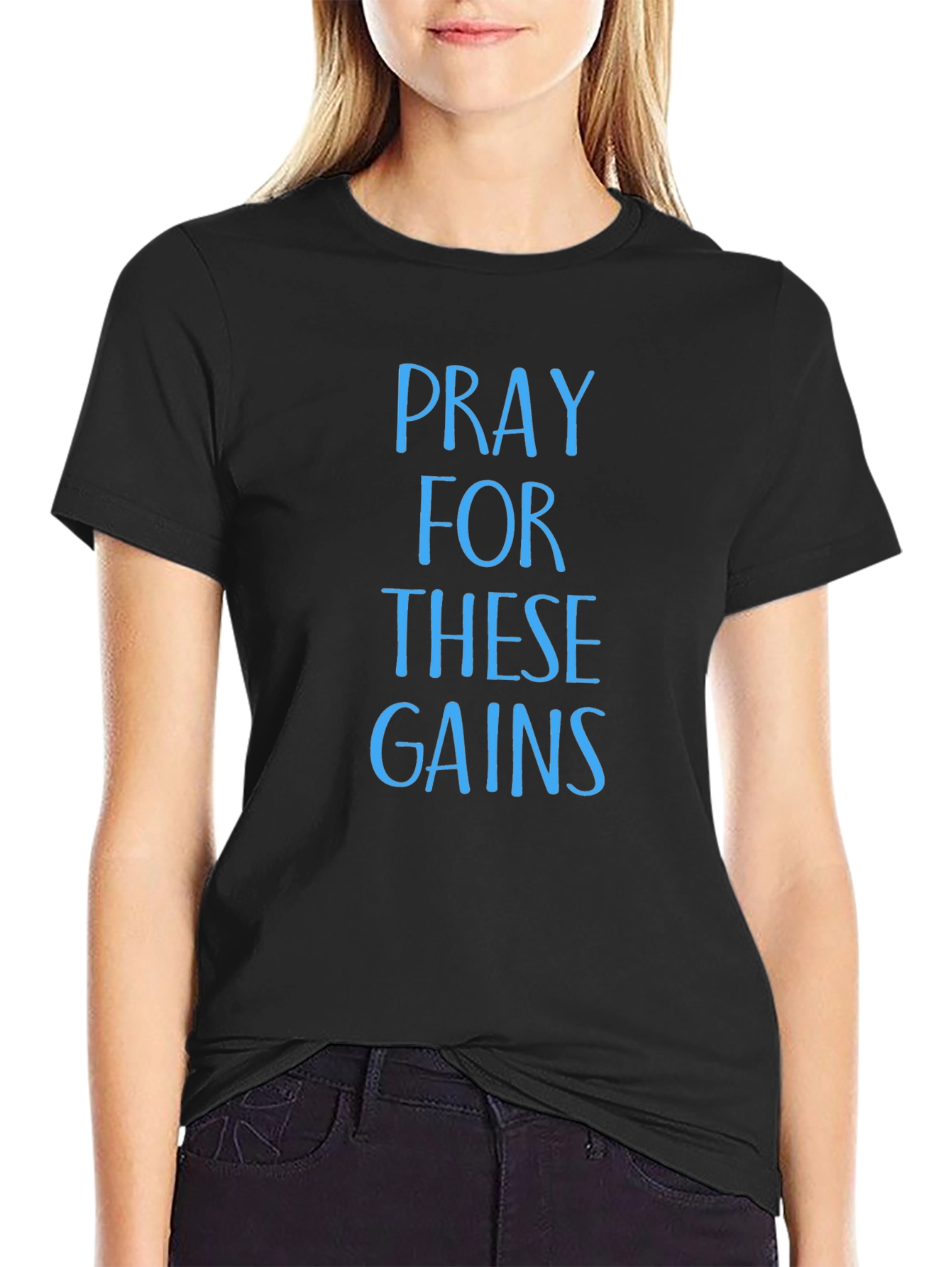 Pray For These Gains T-Shirt - Black