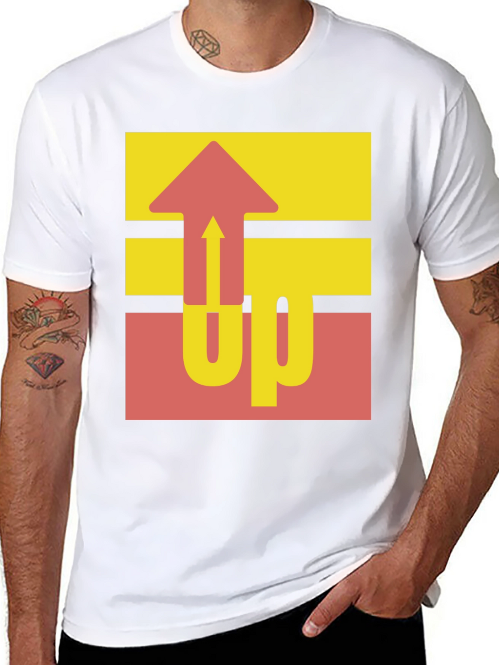 Retro UP Graphic Tee - Casual Black Cotton Shirt