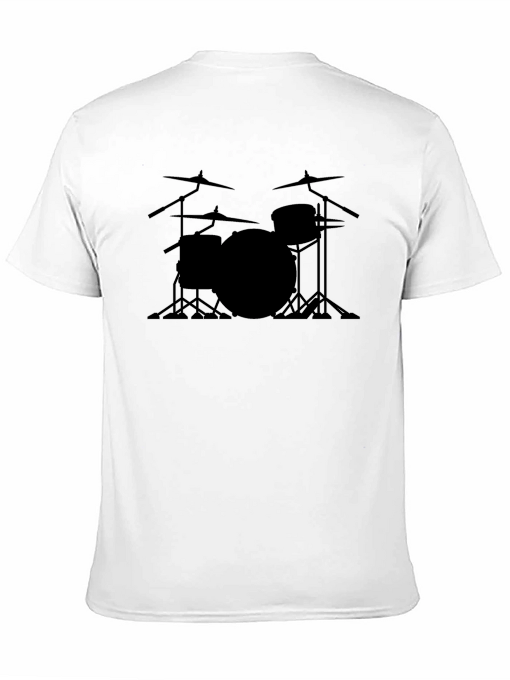 Drum Set Outline Black T-Shirt