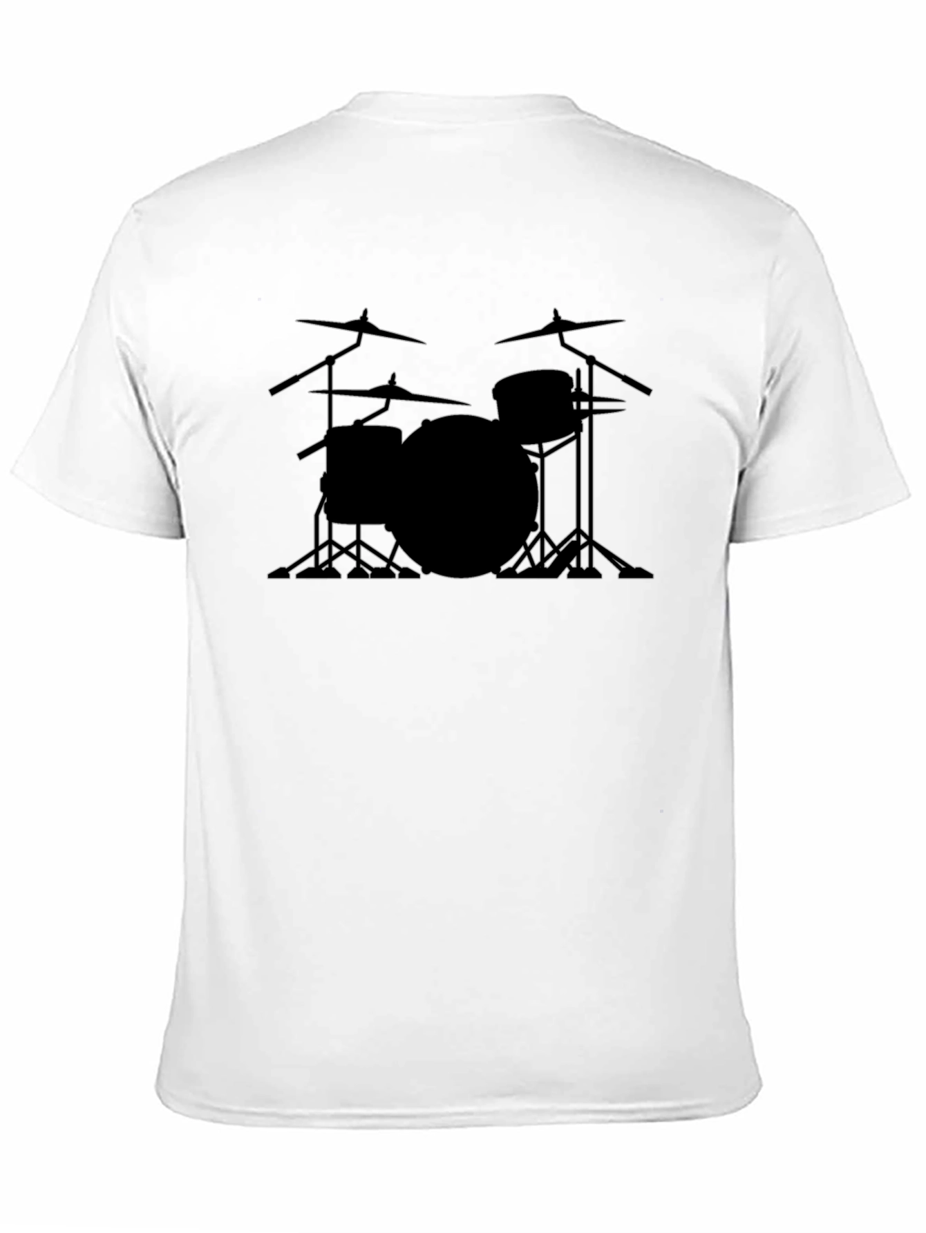 Drum Set Outline Black T-Shirt
