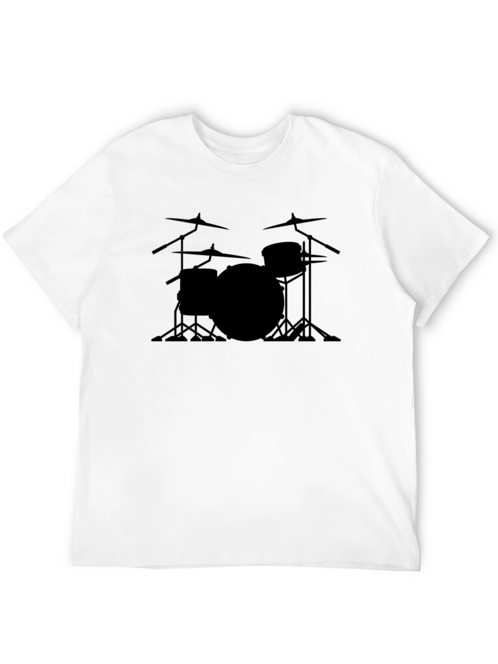 Drum Set Outline Black T-Shirt