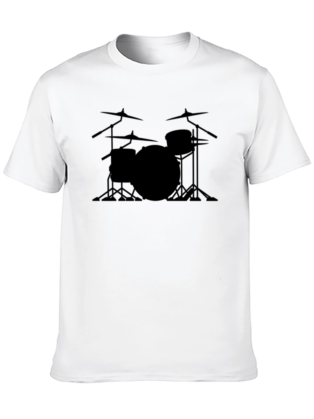 Drum Set Outline Black T-Shirt