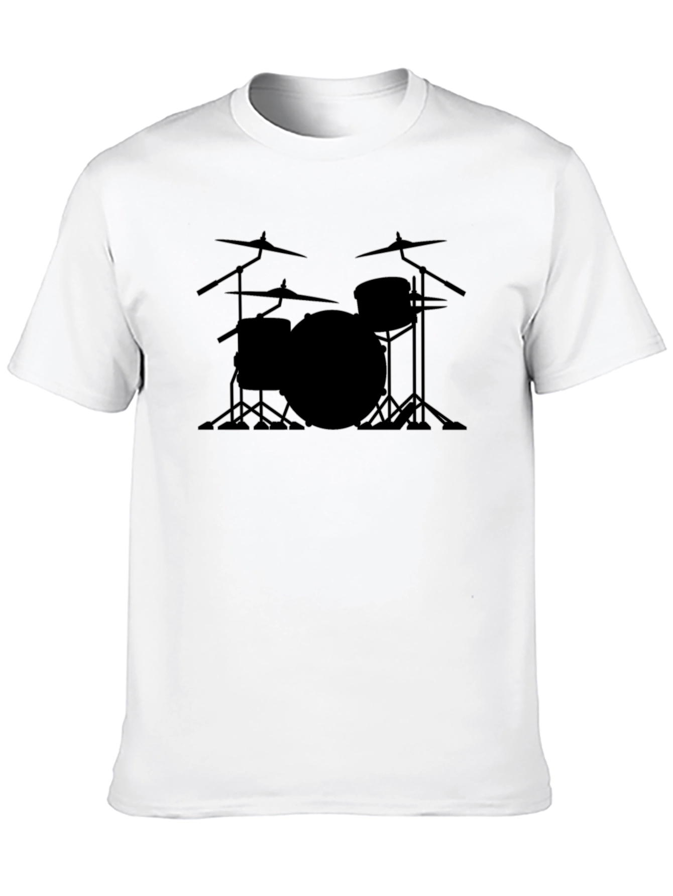 Drum Set Outline Black T-Shirt