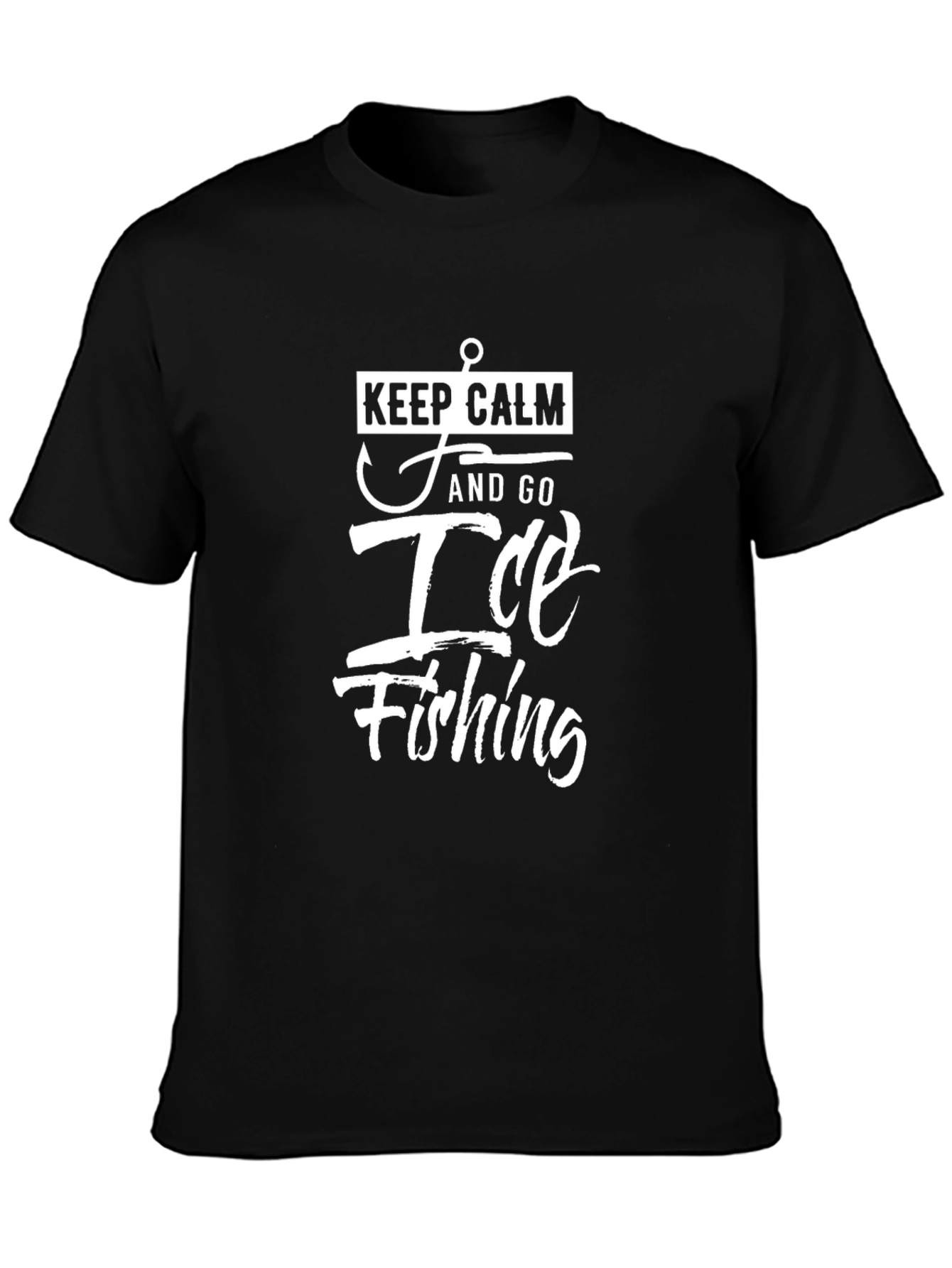 Keep Calm Ice Fishing T-Shirt - Black