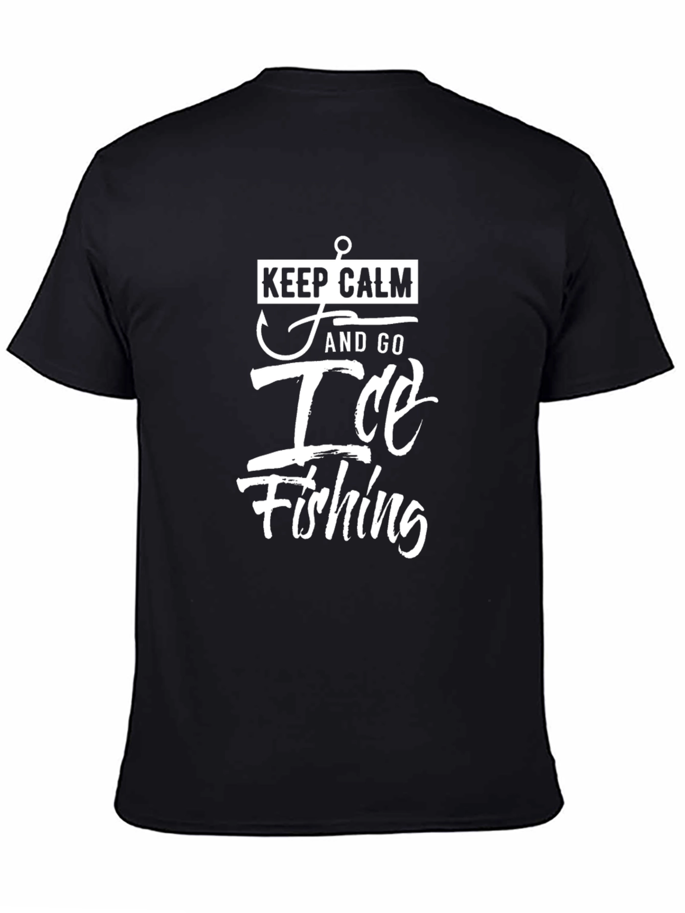 Keep Calm Ice Fishing T-Shirt - Black