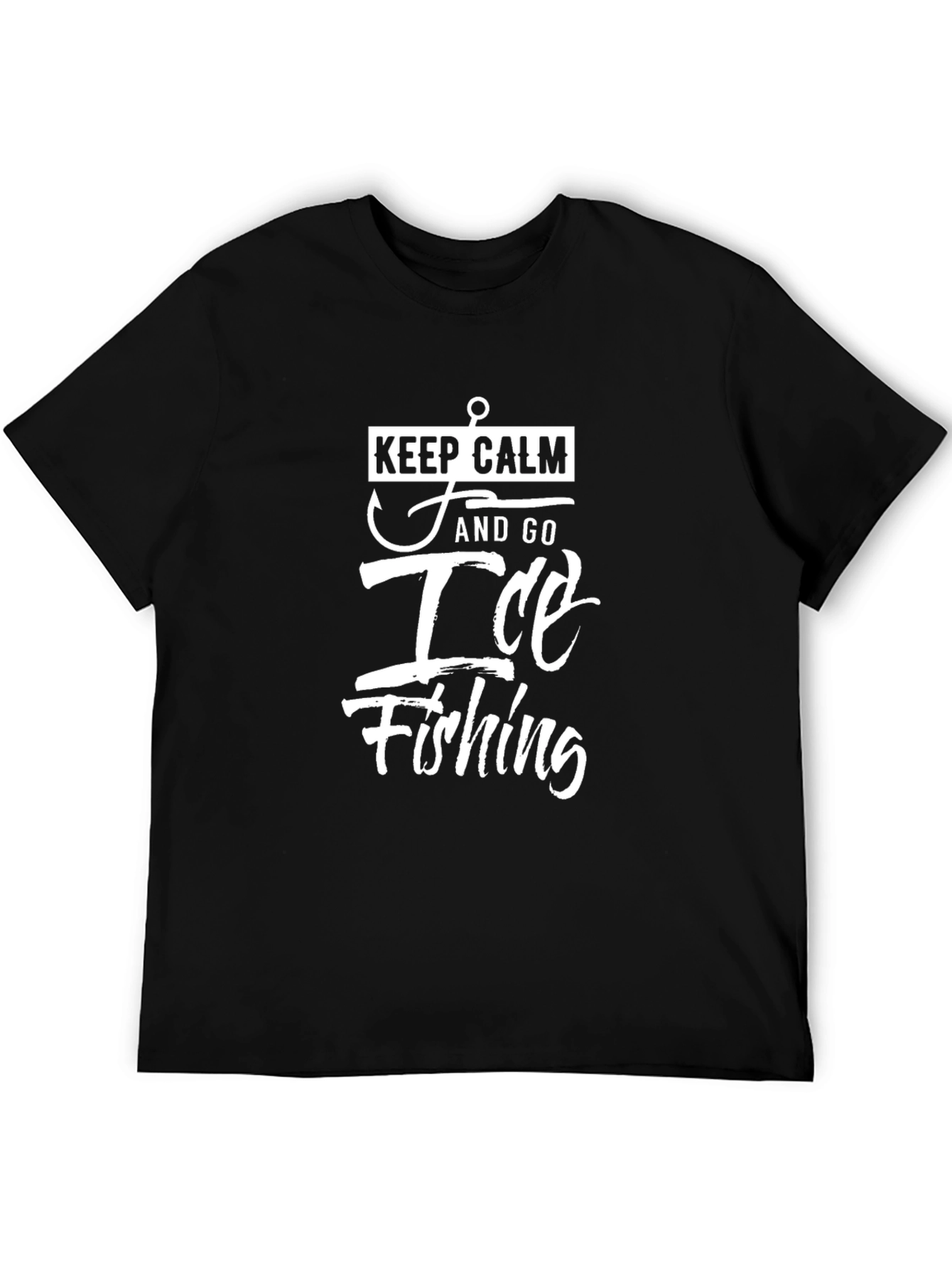 Keep Calm Ice Fishing T-Shirt - Black