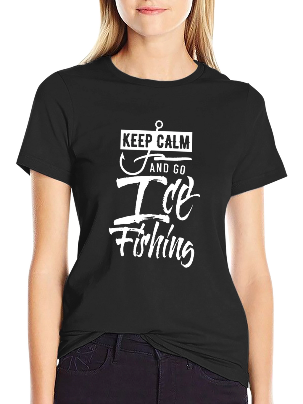 Keep Calm Ice Fishing T-Shirt - Black