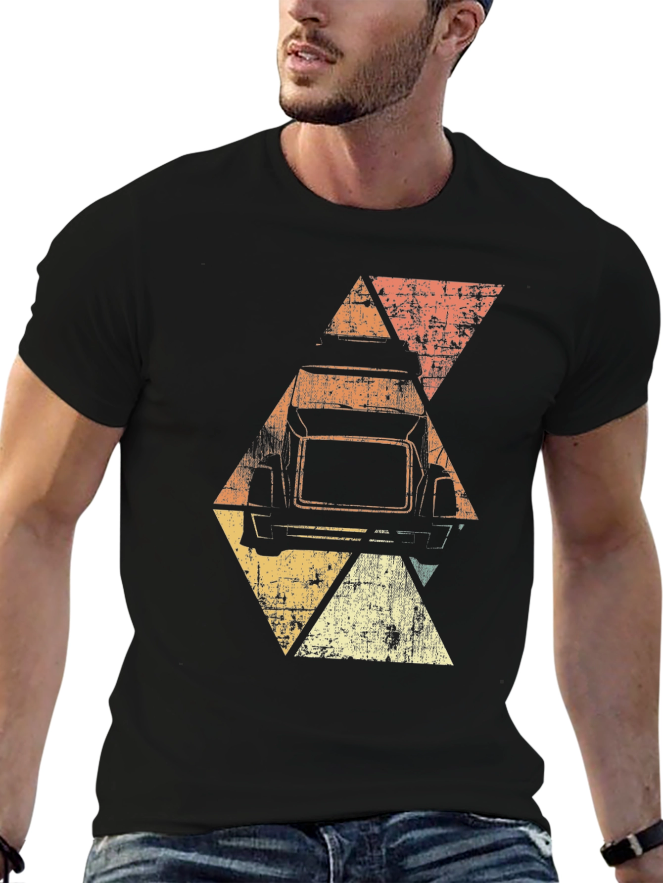 Retro Truck Graphic Tee - Mens Black T-Shirt