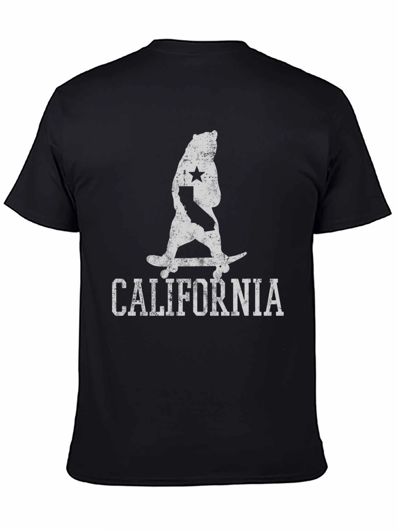 California Bear Skateboard Graphic Tee - Black