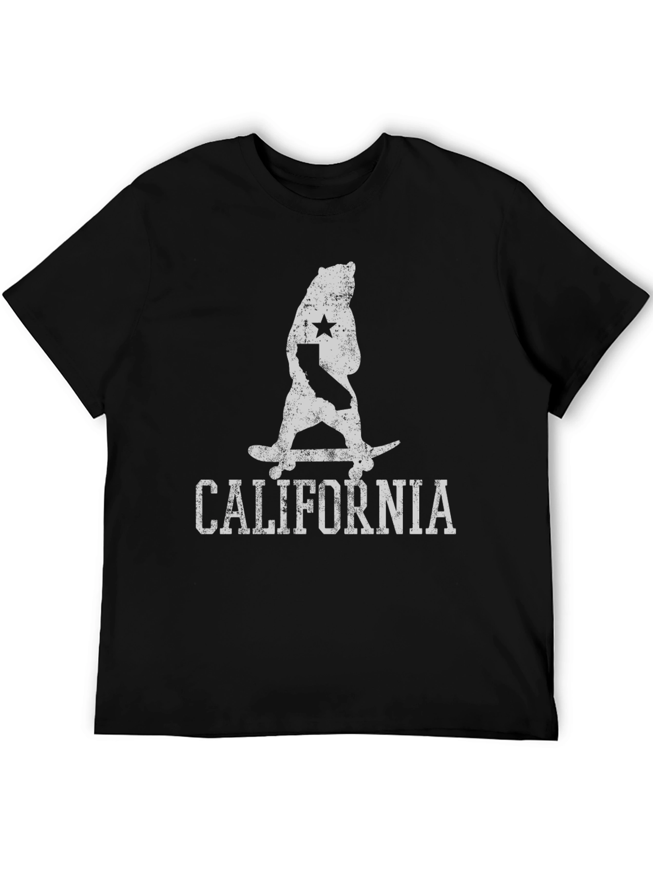 California Bear Skateboard Graphic Tee - Black