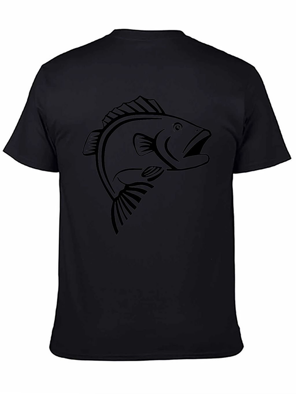 Black Bass Fish Graphic T-Shirt - Mens Casual Tee