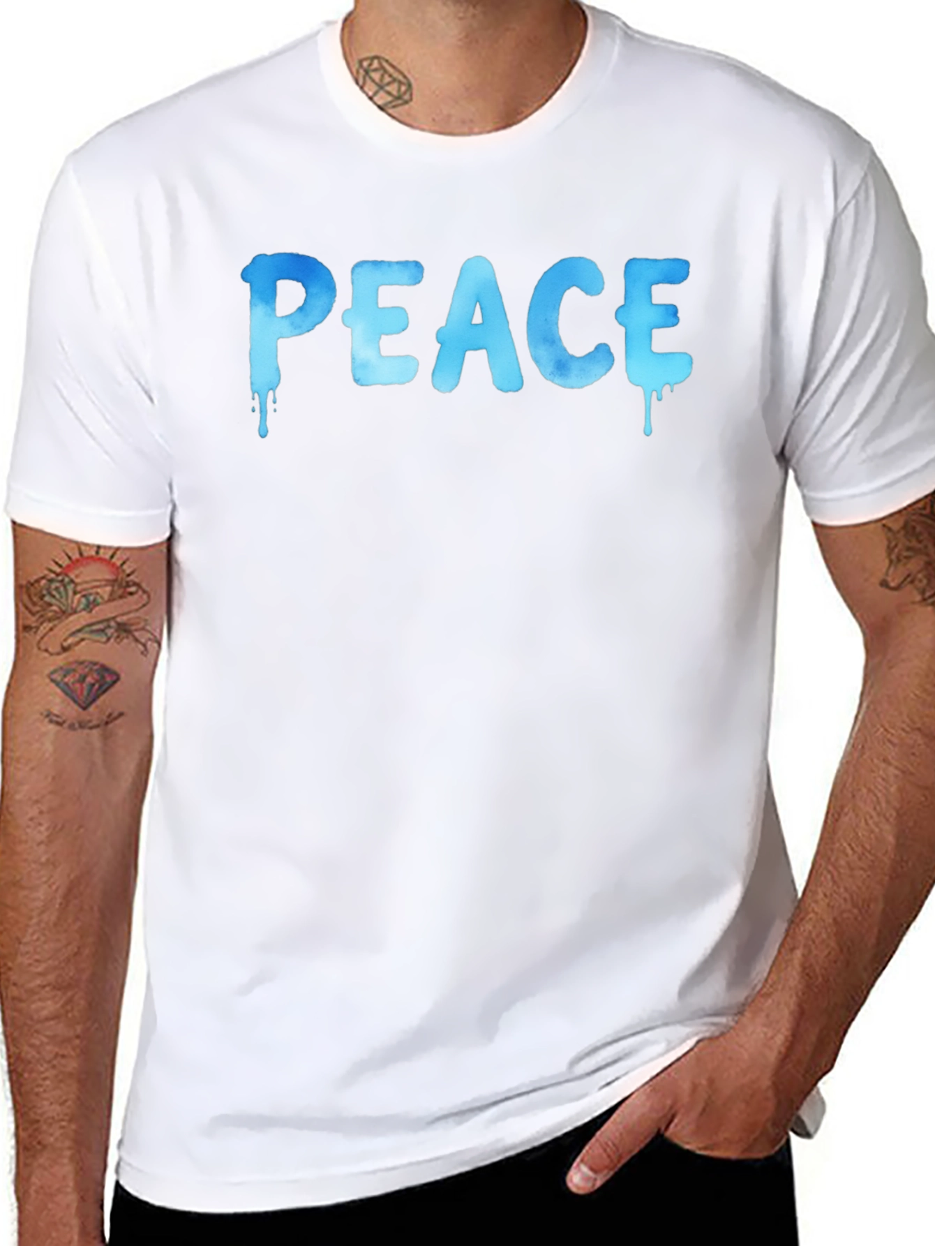 Peace Drip Graphic T-Shirt - Cool Casual Tee