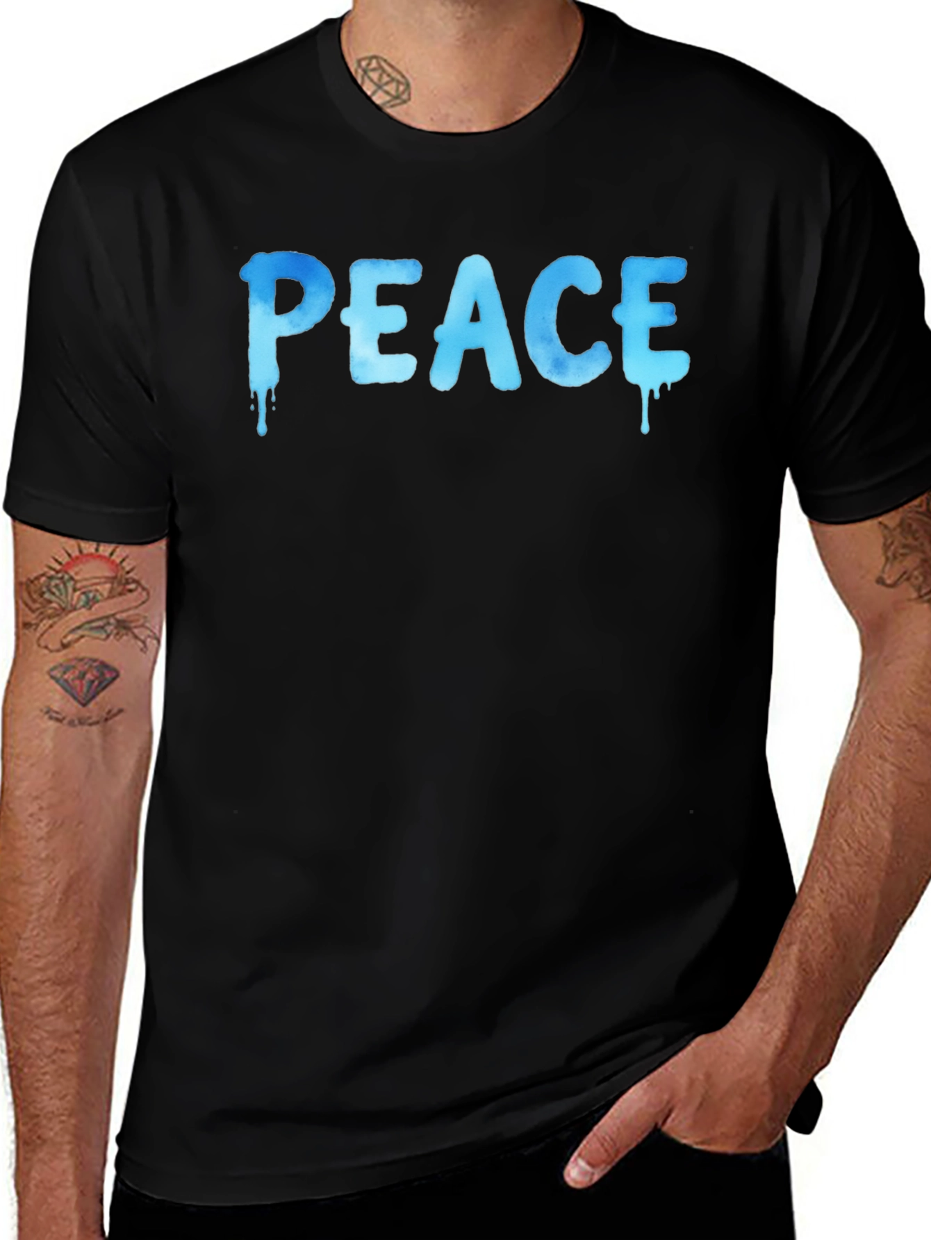 Peace Drip Graphic T-Shirt - Cool Casual Tee