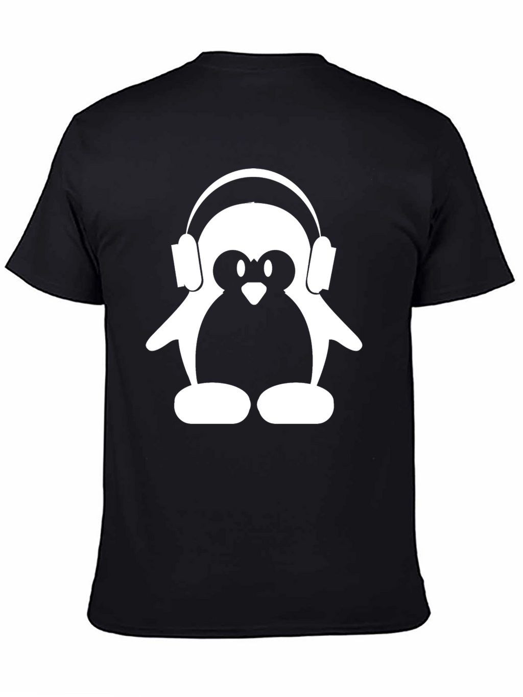 Penguin DJ Black T-Shirt - Cool Music Lover Tee