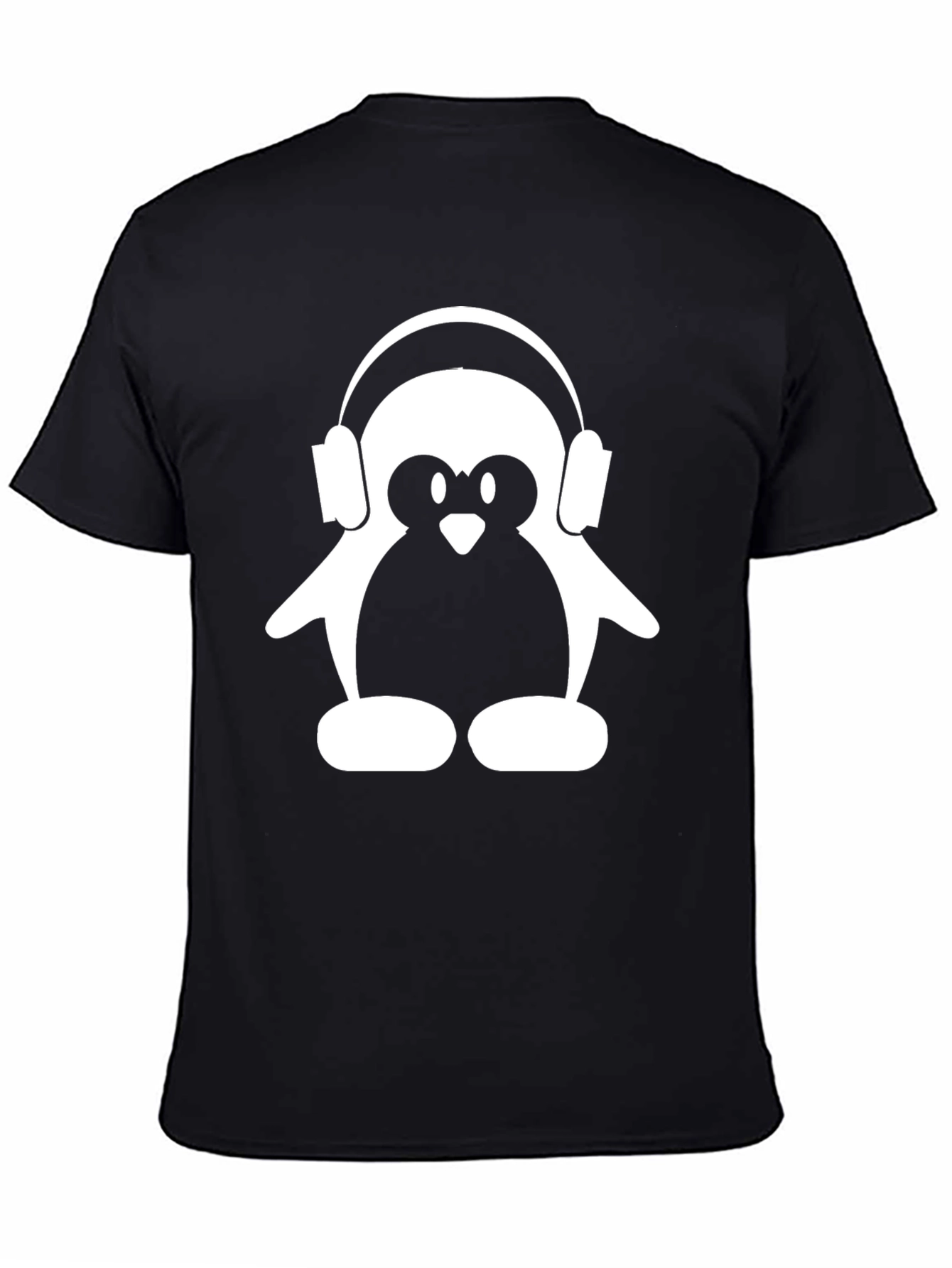 Penguin DJ Black T-Shirt - Cool Music Lover Tee