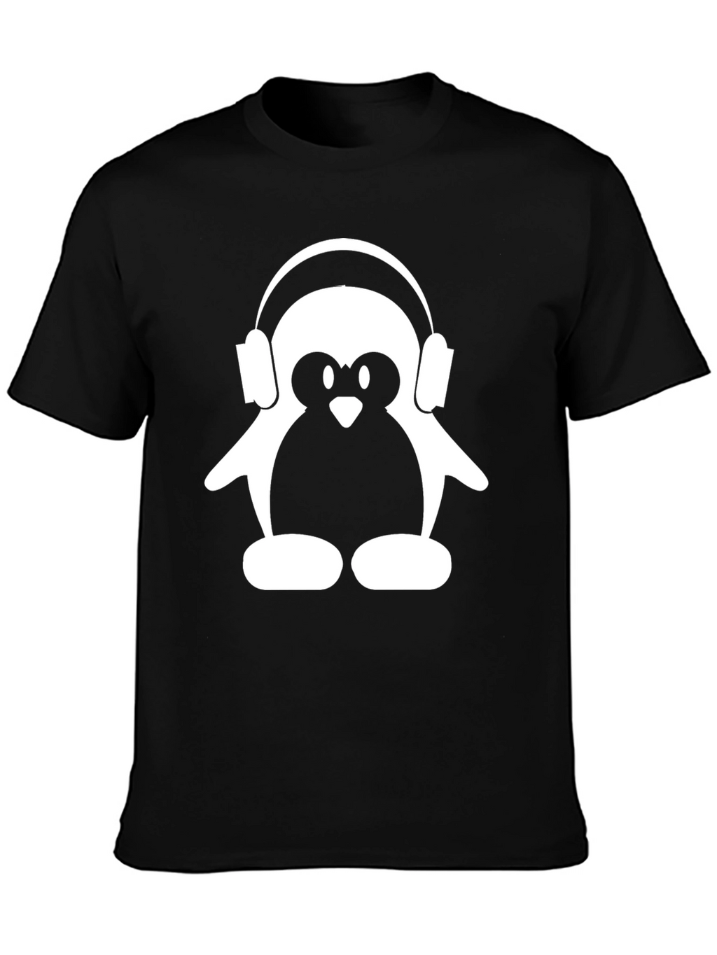 Penguin DJ Black T-Shirt - Cool Music Lover Tee