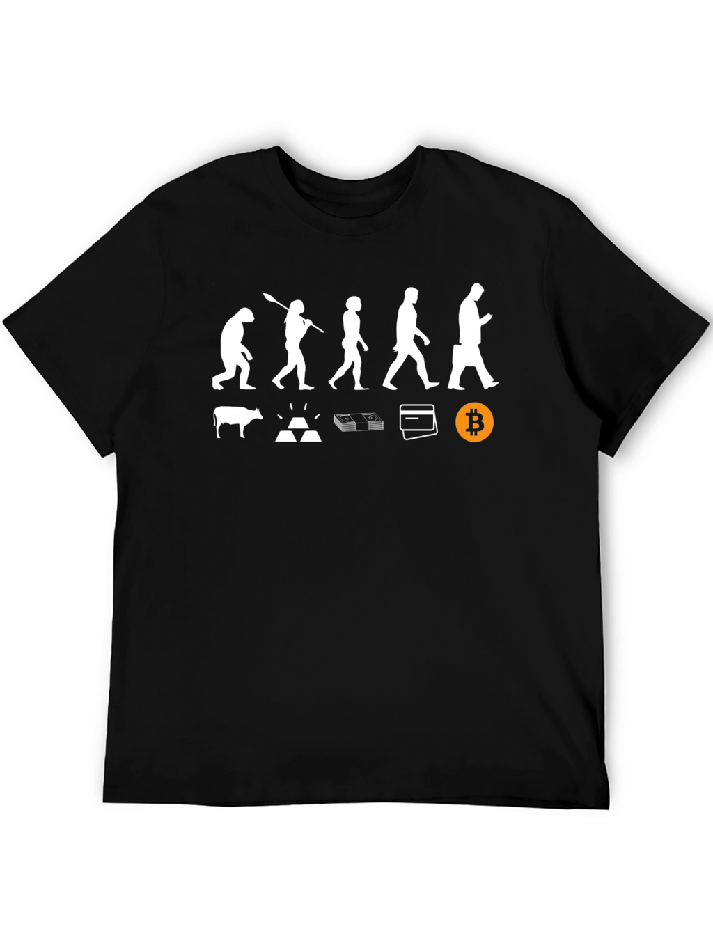 Evolution of Money Black T-Shirt Bitcoin