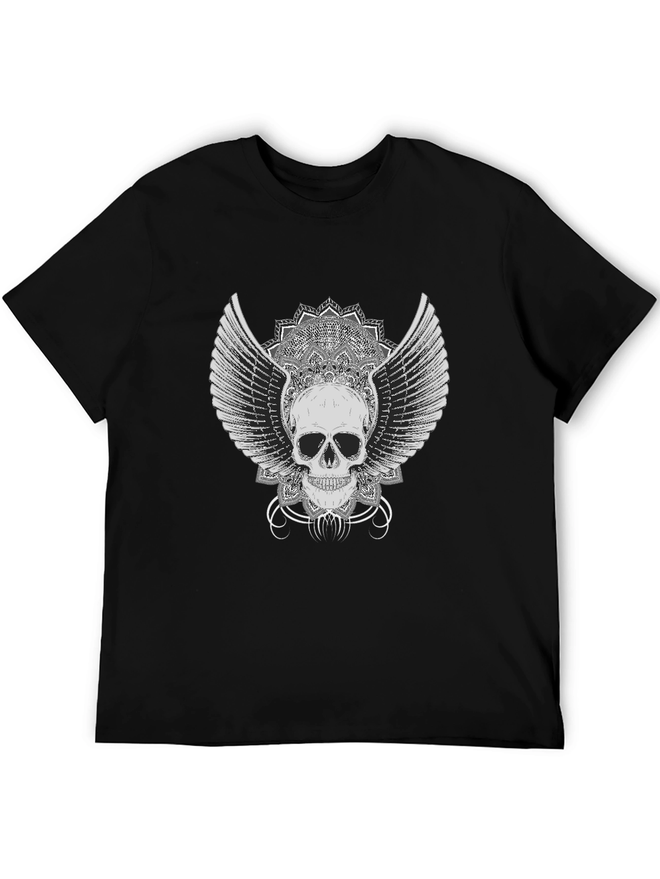 Winged Skull Graphic Tee - Black