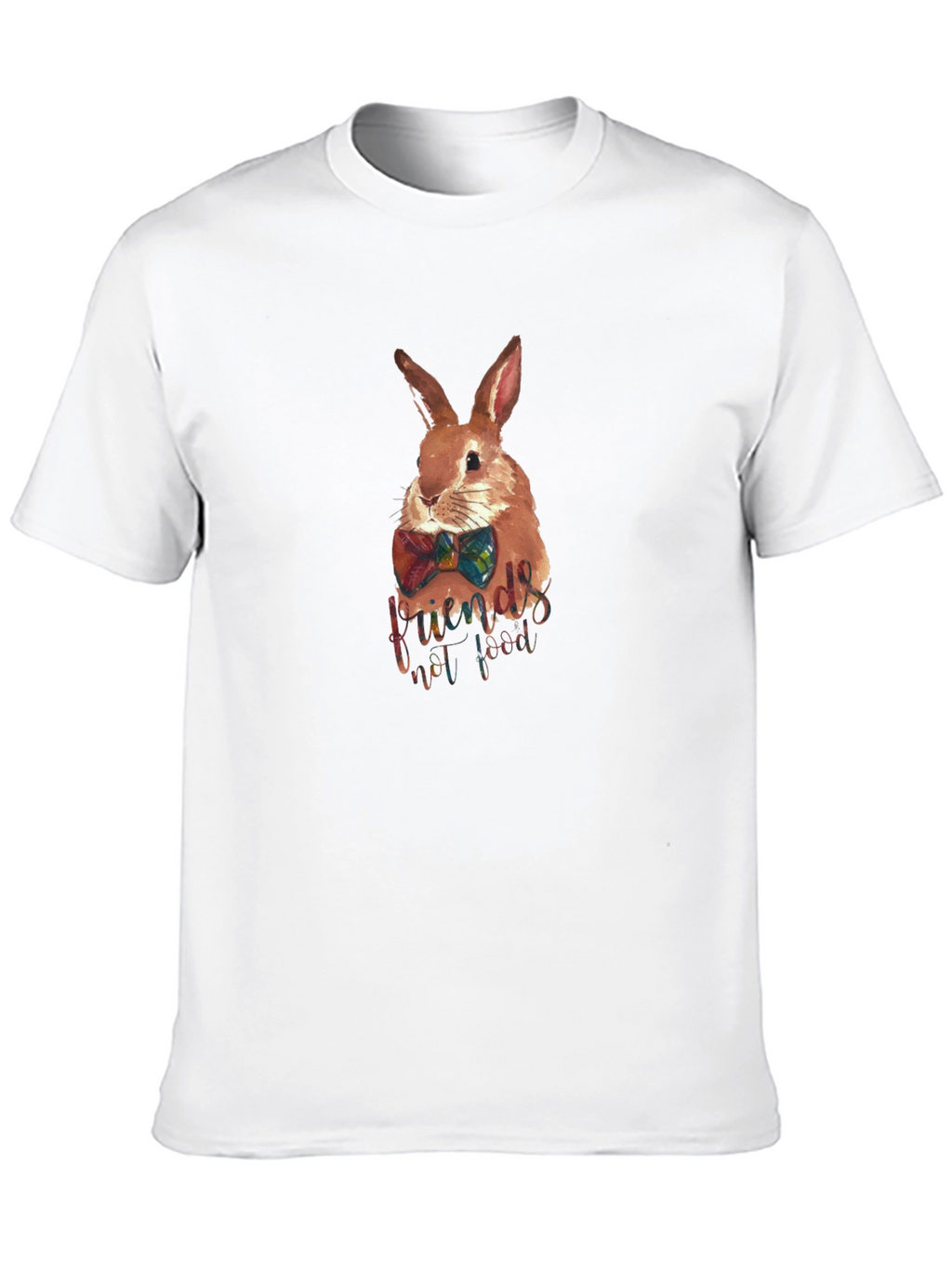 Rabbit Friends Not Food Black T-Shirt