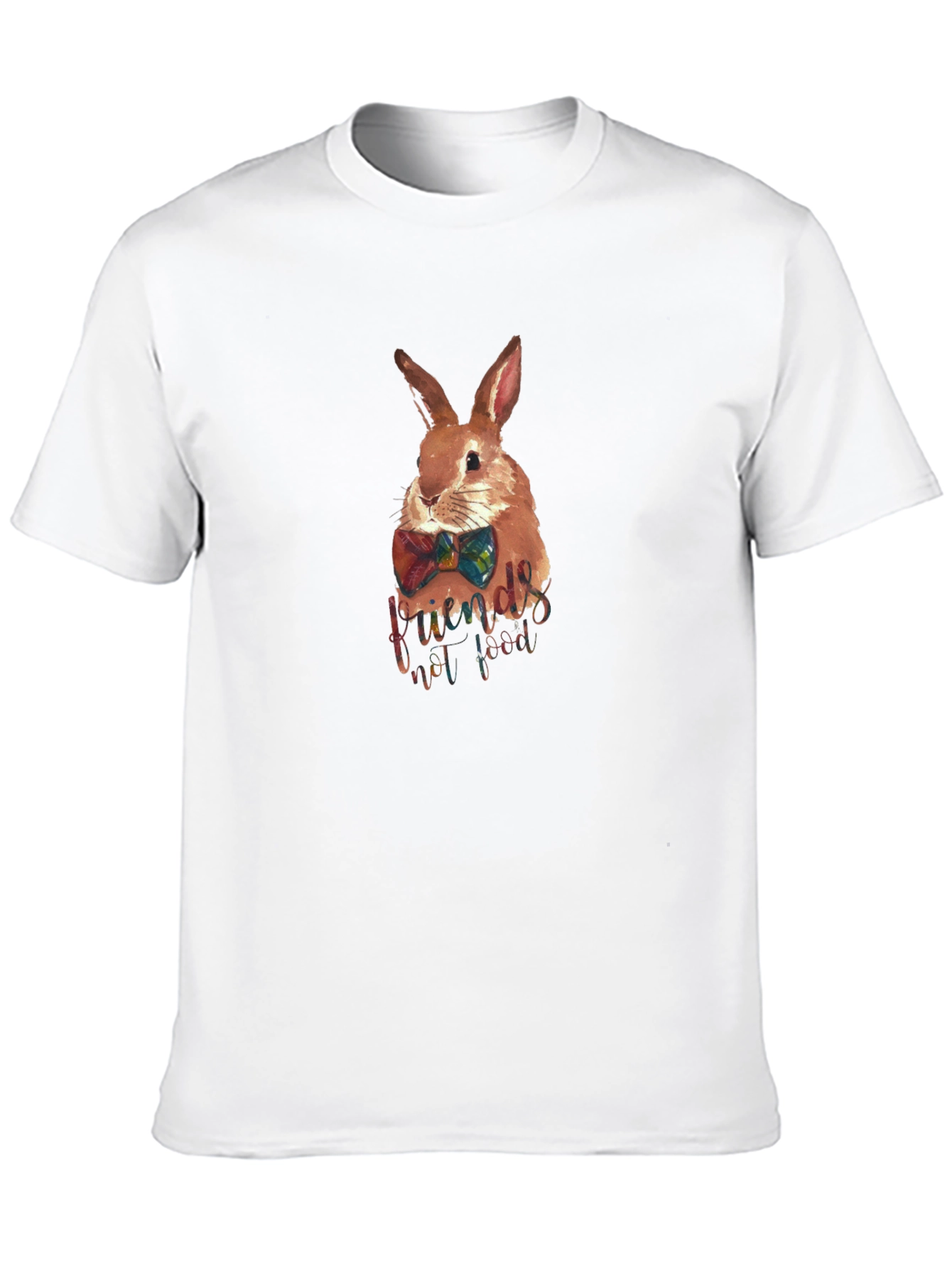 Rabbit Friends Not Food Black T-Shirt
