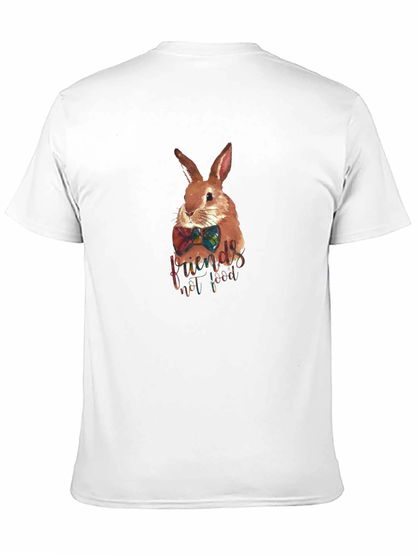 Rabbit Friends Not Food Black T-Shirt