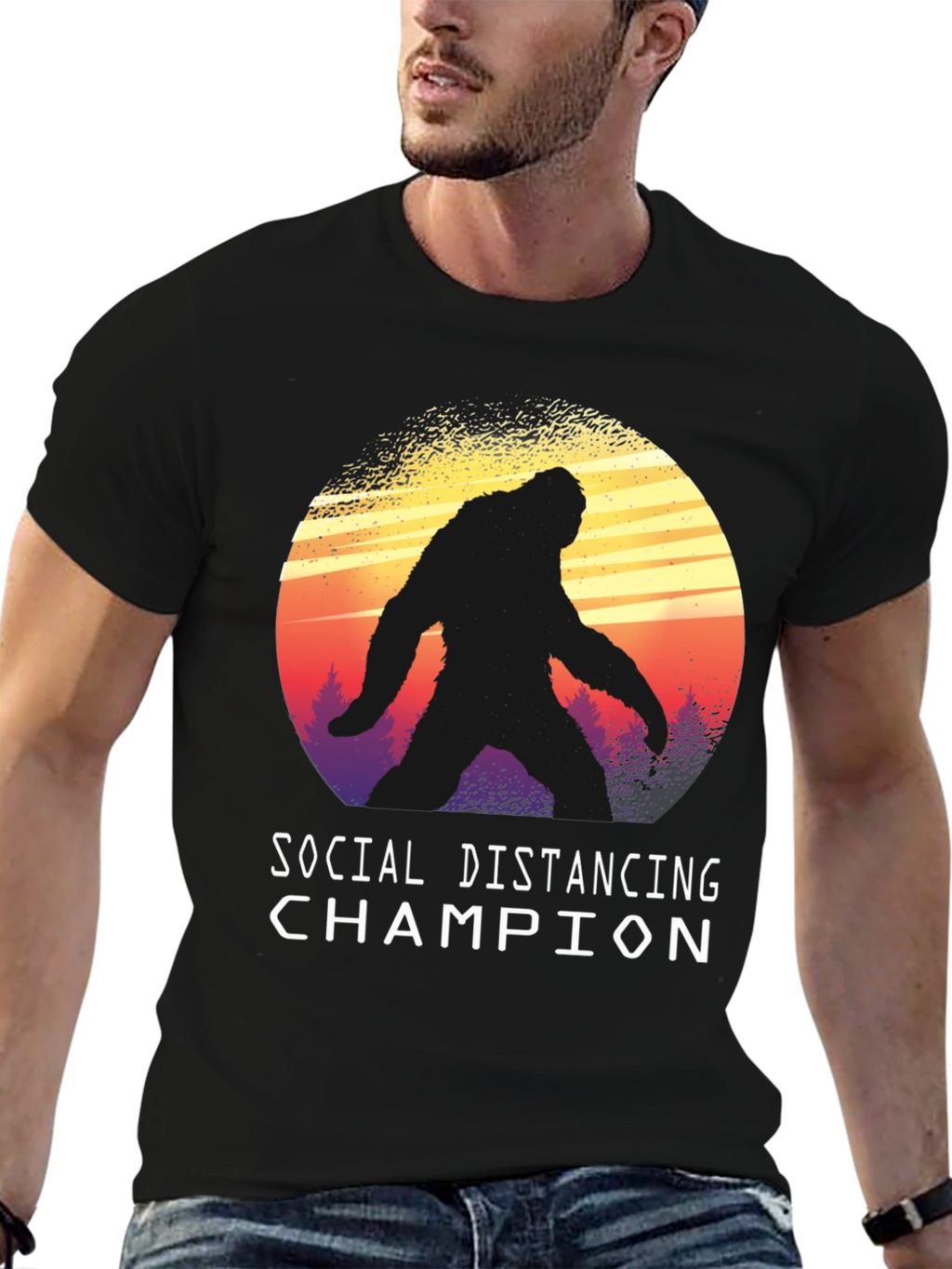 Social Distancing Champion Bigfoot T-Shirt