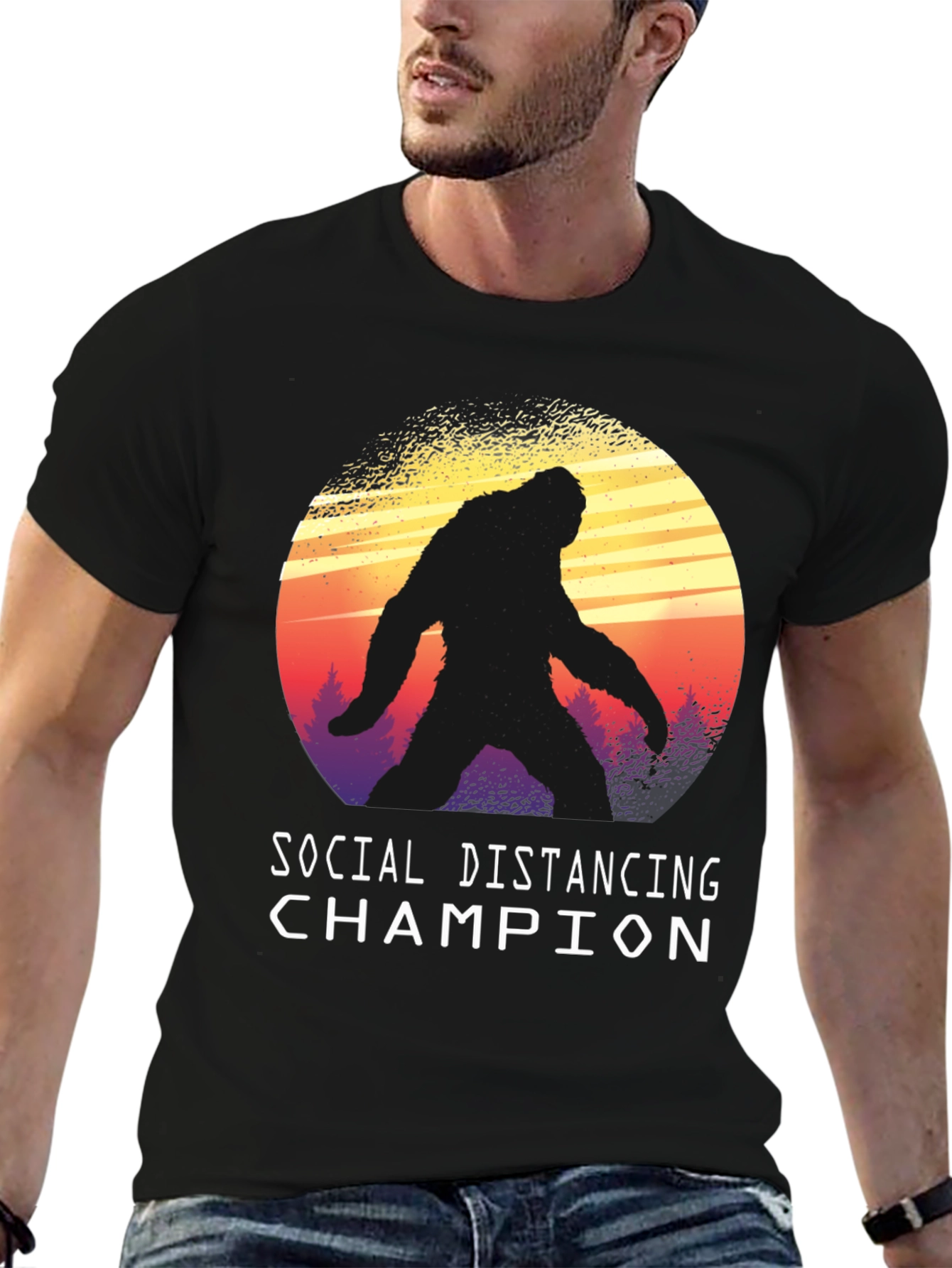 Social Distancing Champion Bigfoot T-Shirt