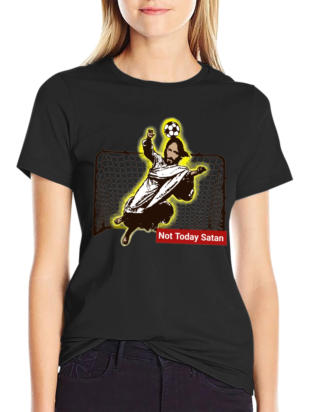 Jesus Soccer Save T-Shirt - Not Today Satan Tee