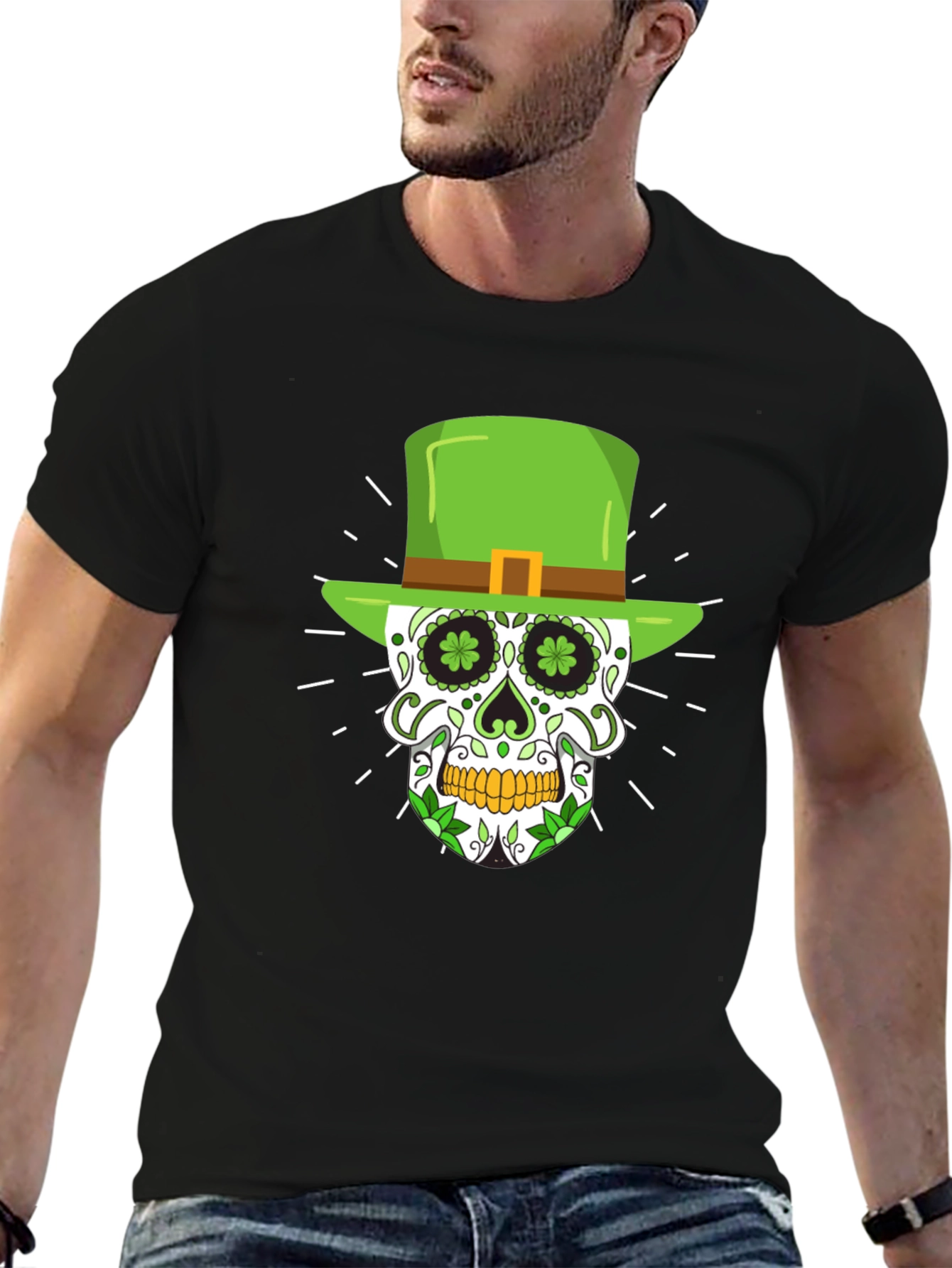 St. Patricks Day Skull Graphic Tee