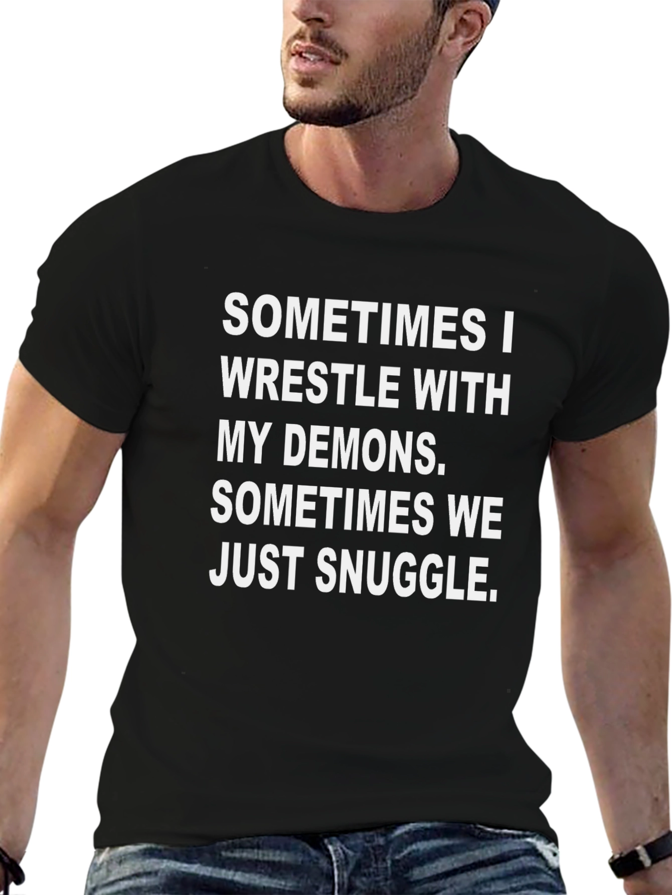 Wrestle Demons Snuggle Graphic T-Shirt
