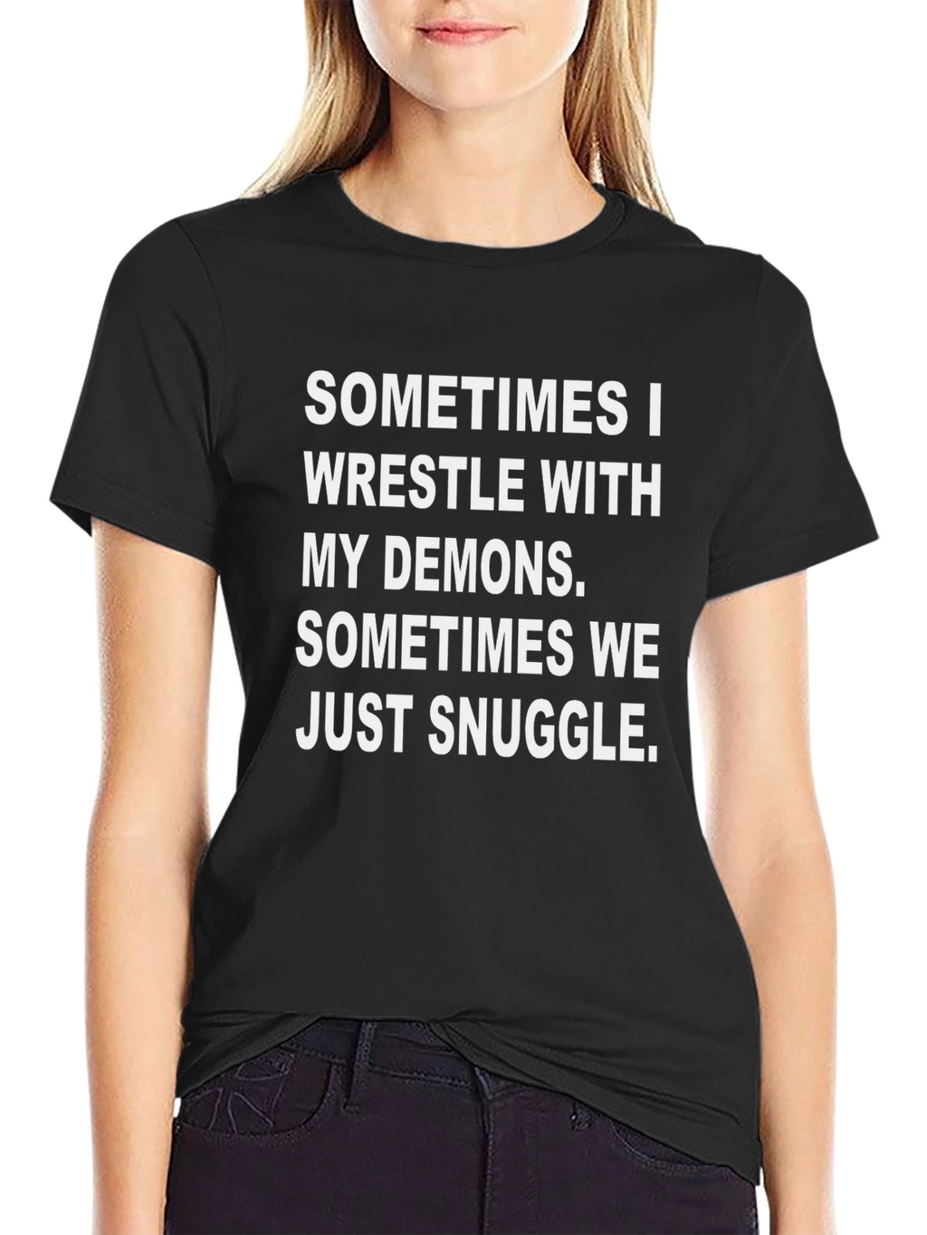 Wrestle Demons Snuggle Graphic T-Shirt